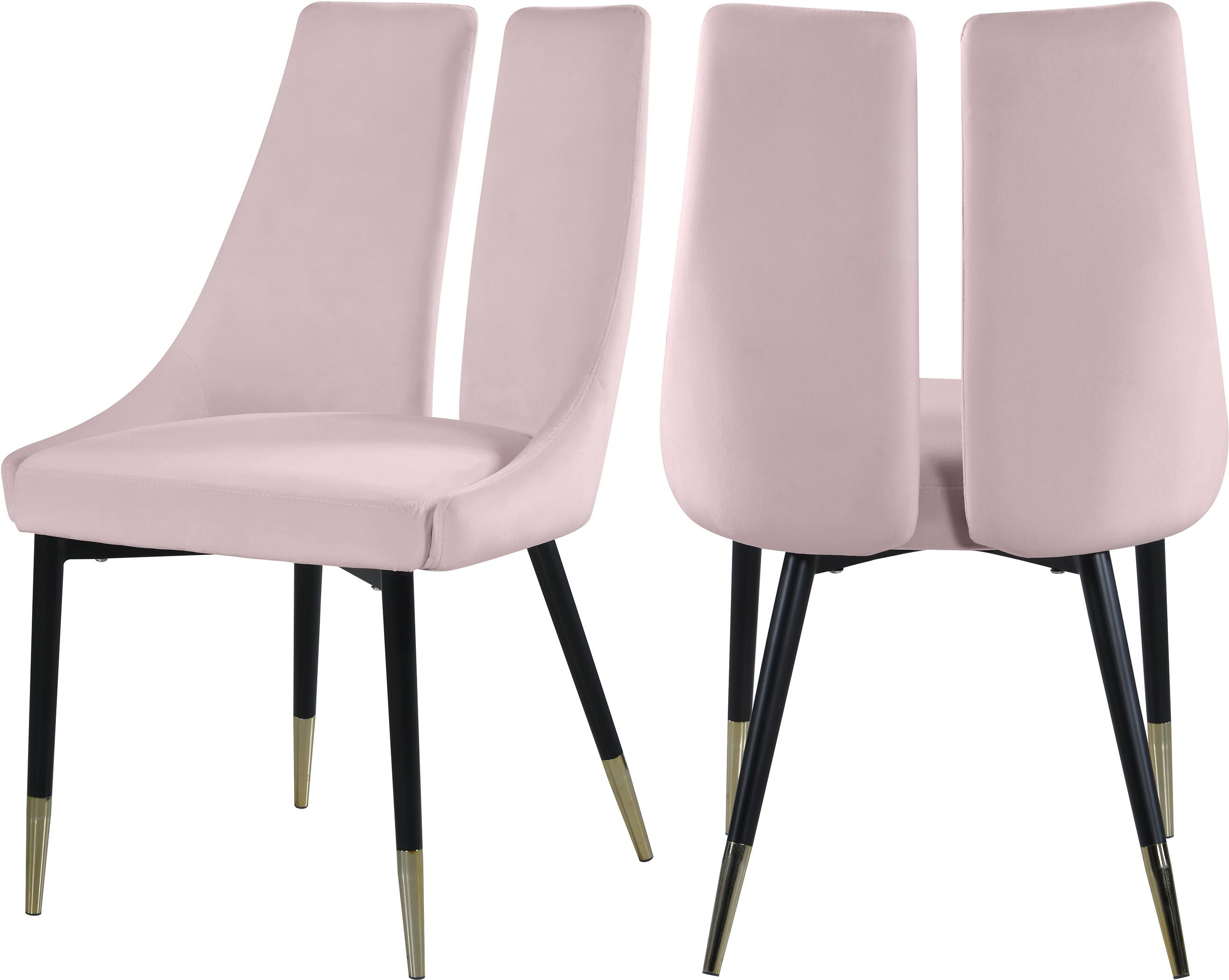 Sleek Pink Velvet Dining Chair - Luxury Home Furniture (MI)