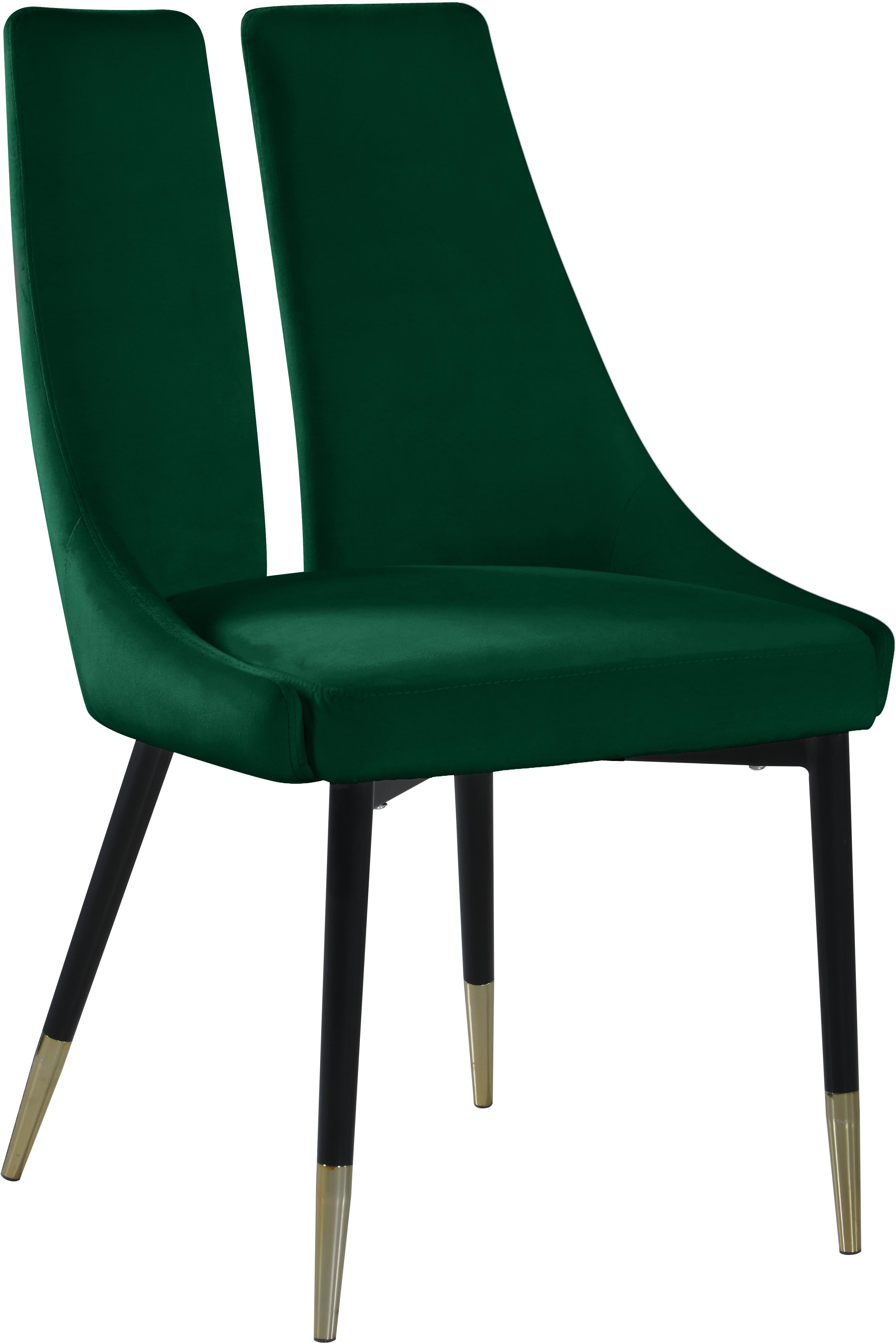 Sleek Green Velvet Dining Chair - Luxury Home Furniture (MI)