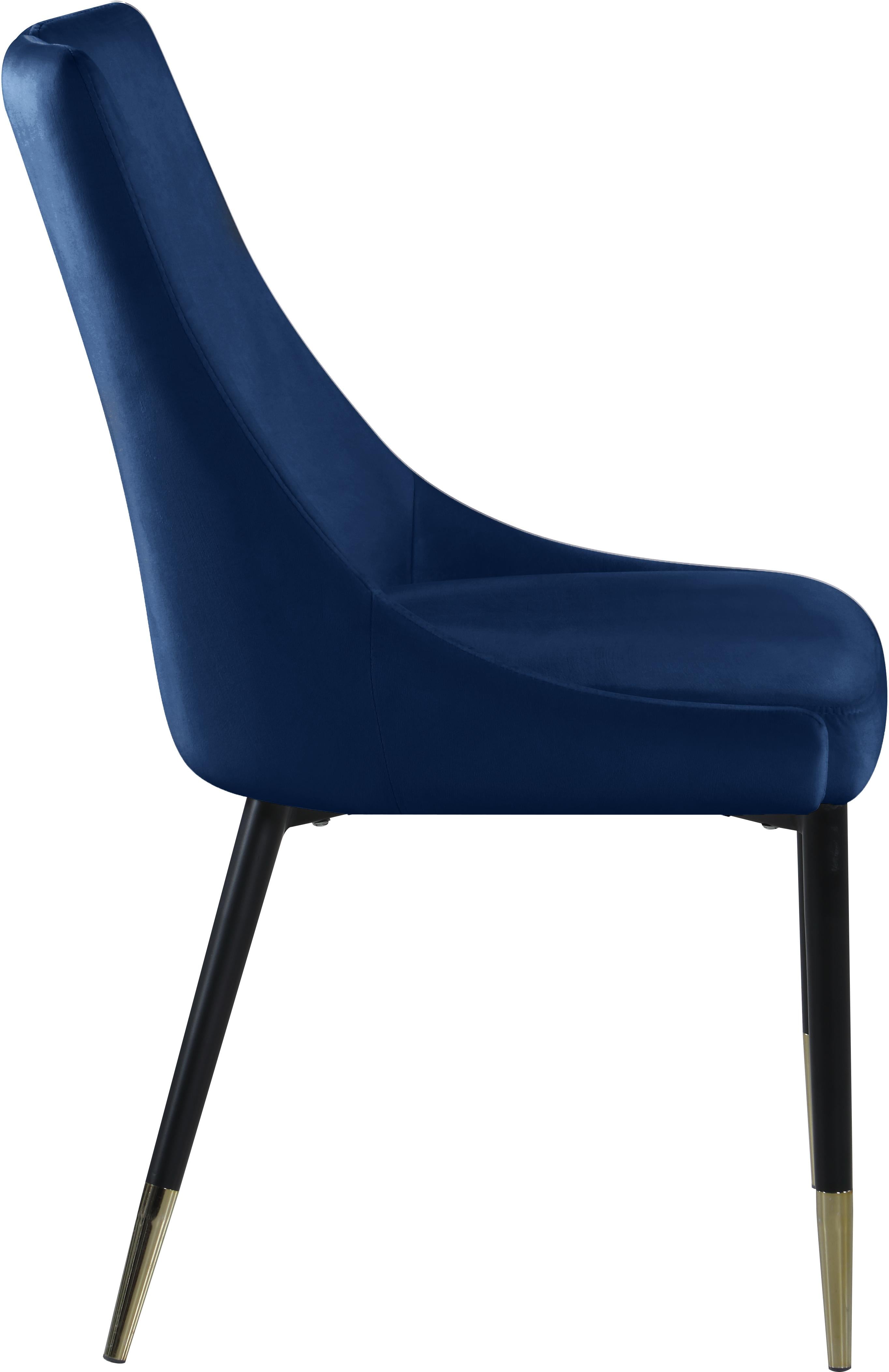 Sleek Navy Velvet Dining Chair - Luxury Home Furniture (MI)