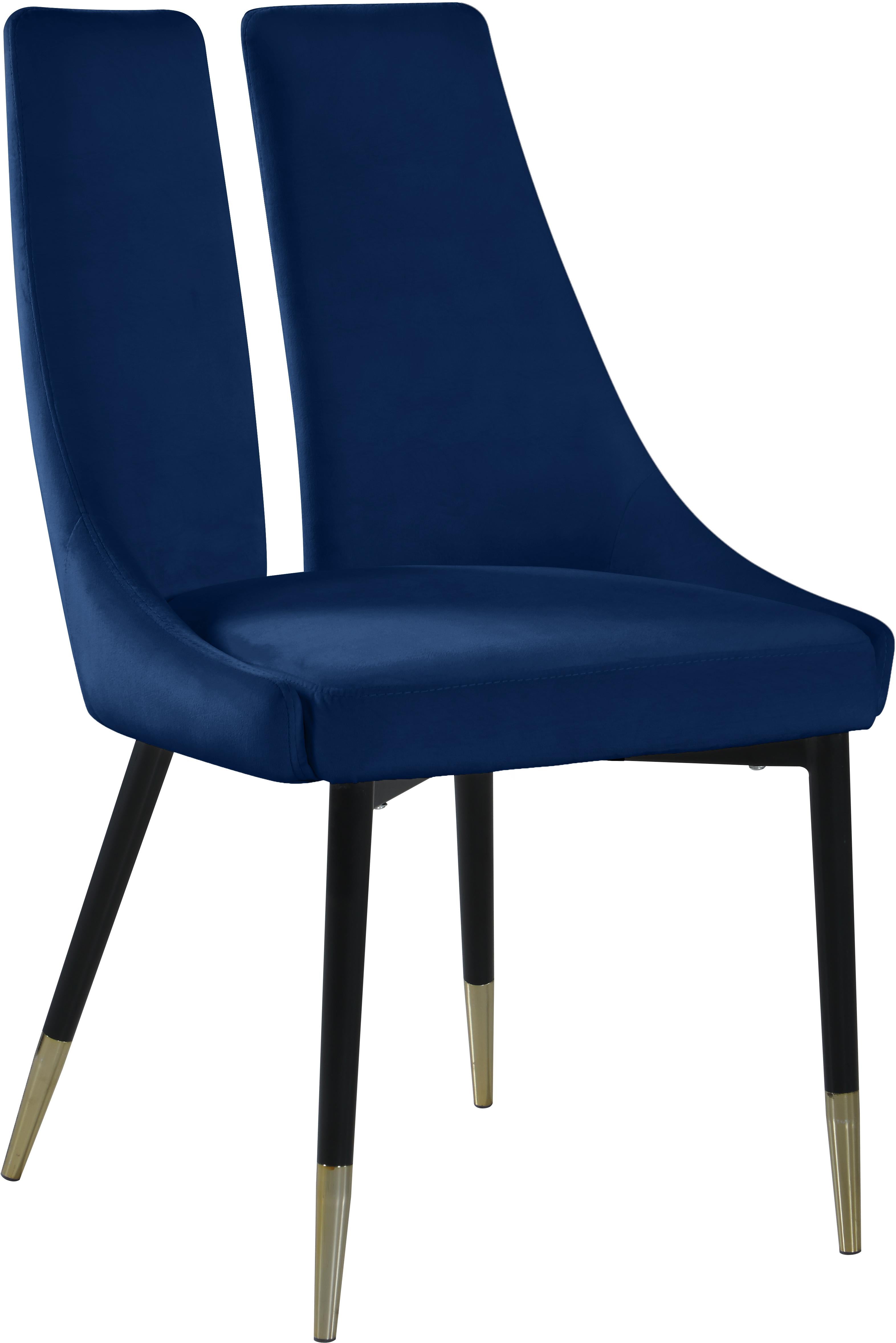 Sleek Navy Velvet Dining Chair - Luxury Home Furniture (MI)