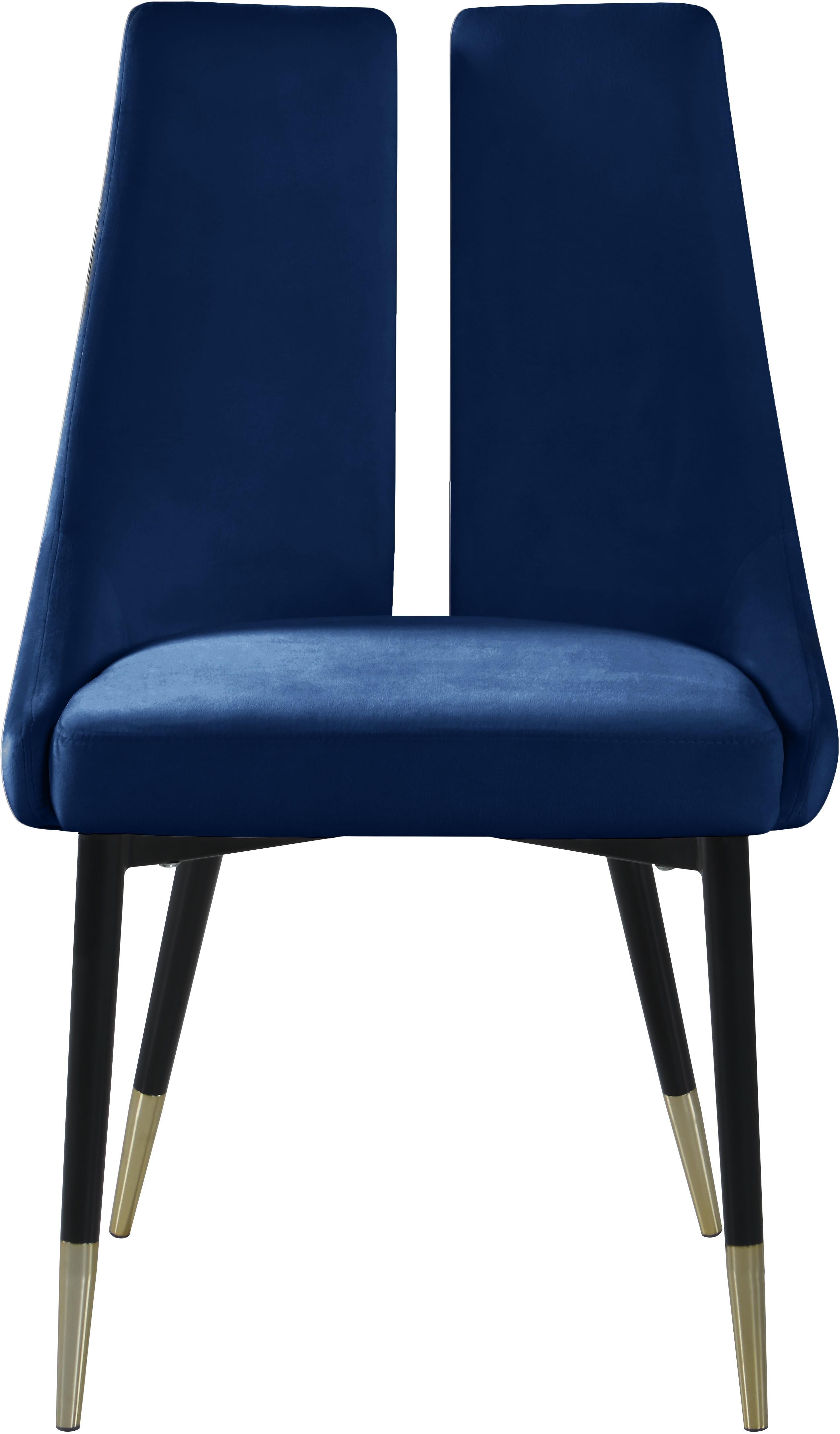 Sleek Navy Velvet Dining Chair - Luxury Home Furniture (MI)