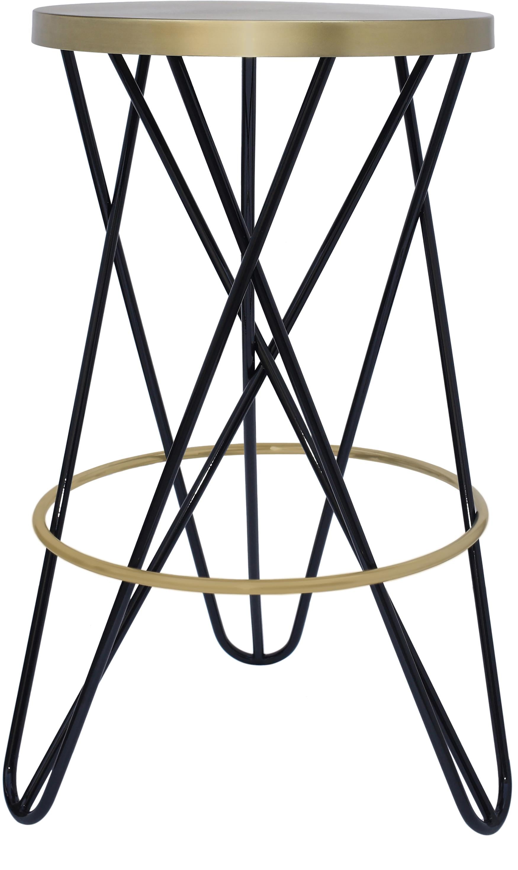 Mercury Black / Gold Counter Stool - Luxury Home Furniture (MI)