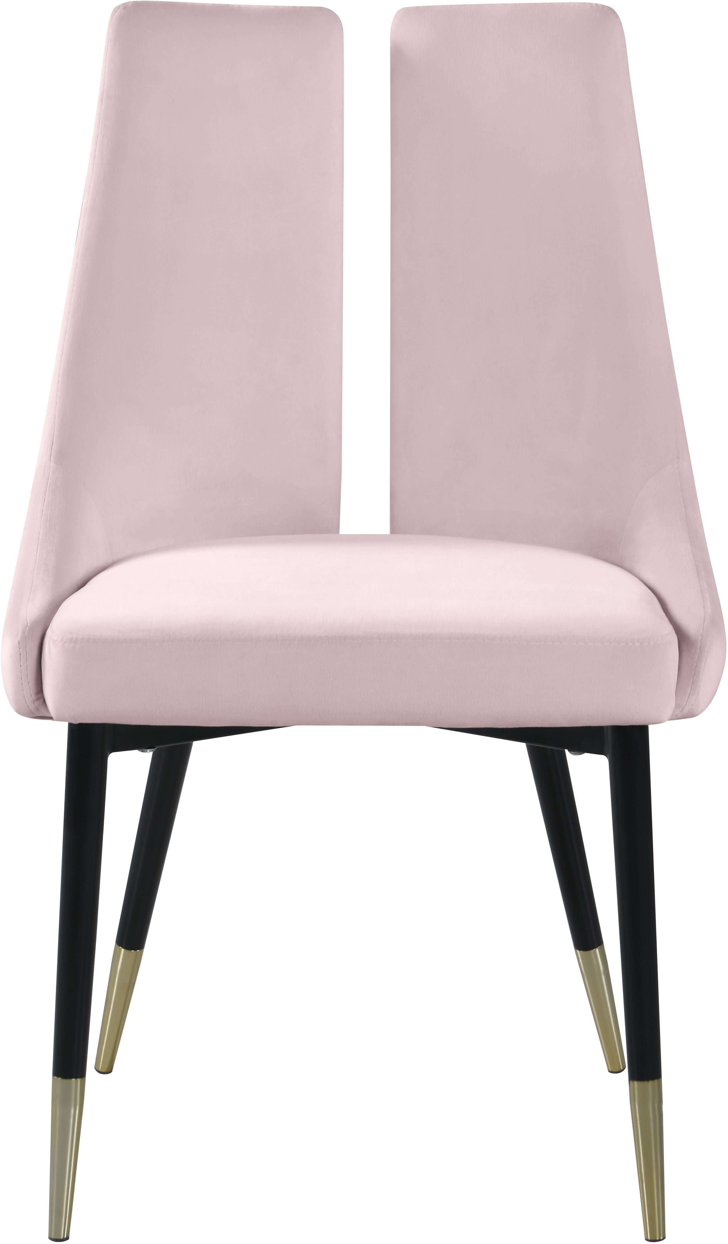 Sleek Pink Velvet Dining Chair - Luxury Home Furniture (MI)