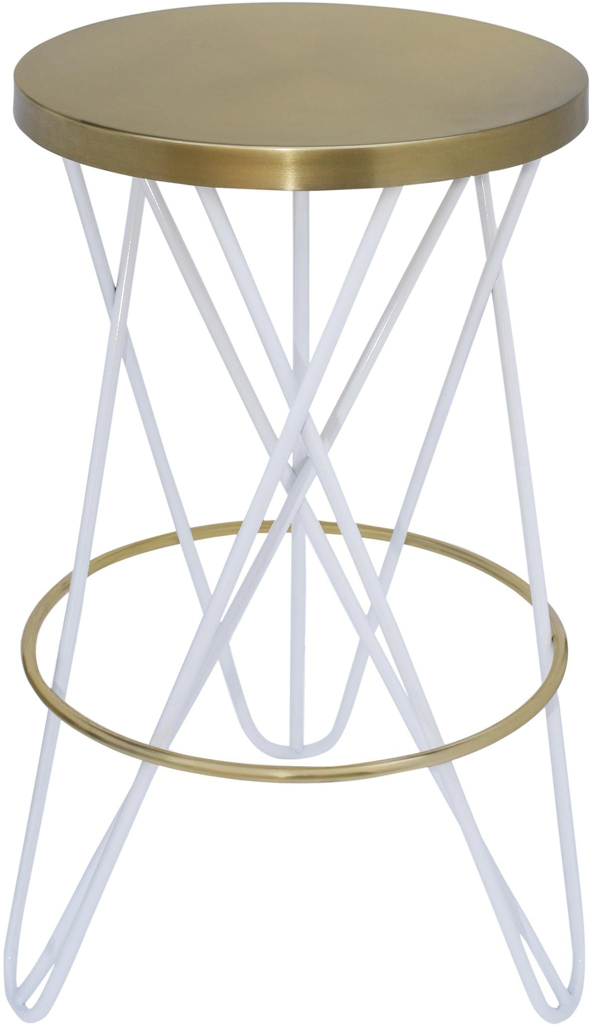 Mercury White / Gold Counter Stool - Luxury Home Furniture (MI)