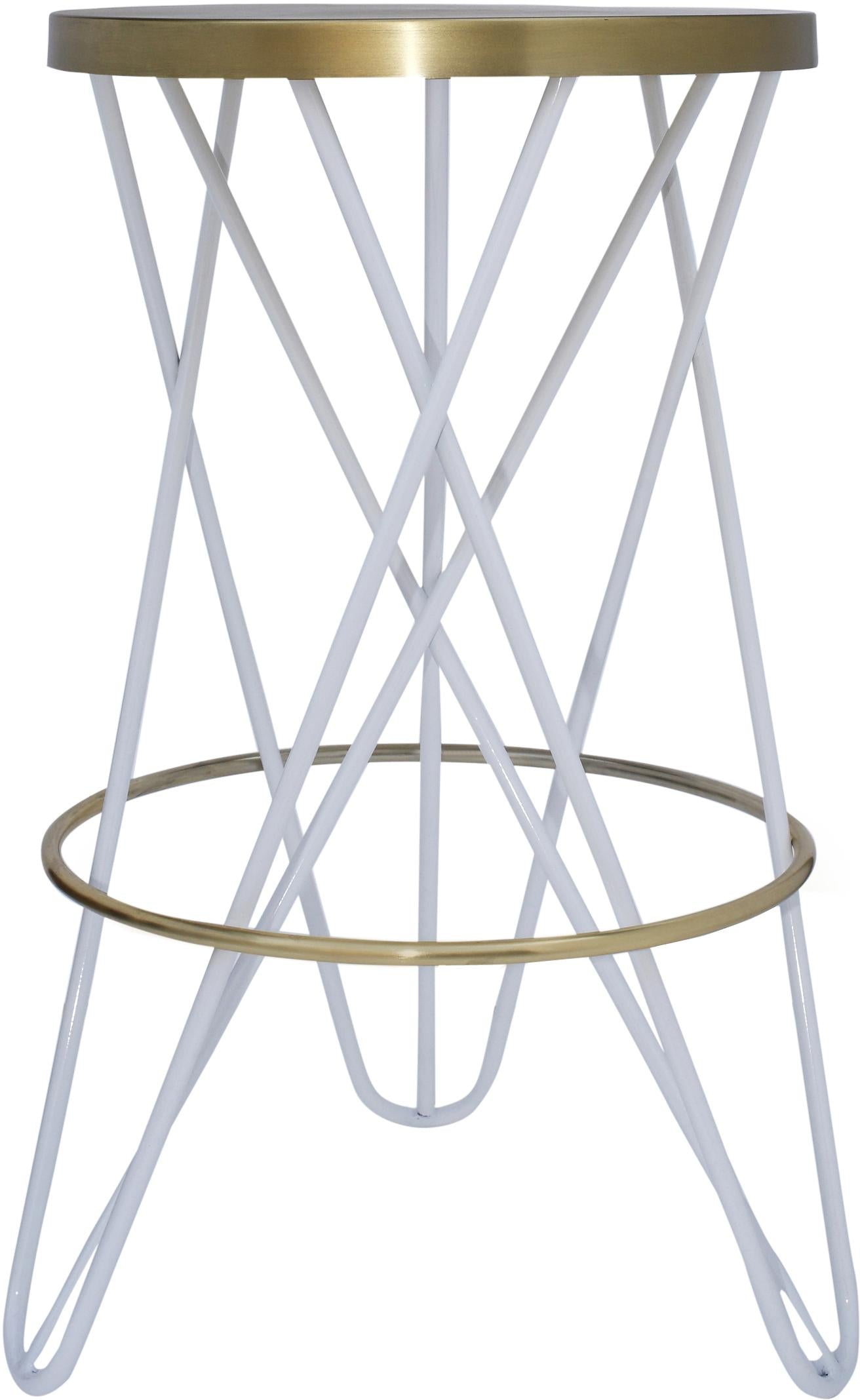 Mercury White / Gold Counter Stool - Luxury Home Furniture (MI)