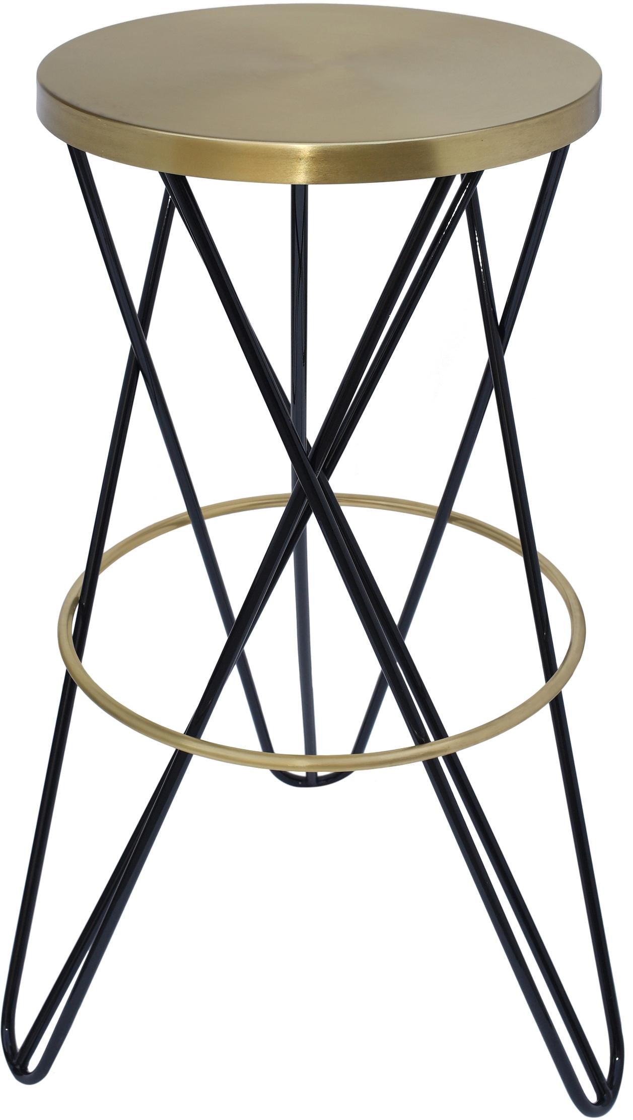 Mercury Black / Gold Bar Stool - Luxury Home Furniture (MI)