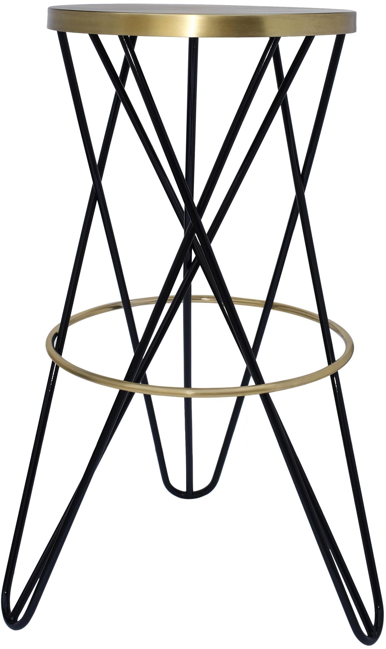 Mercury Black / Gold Bar Stool - Luxury Home Furniture (MI)