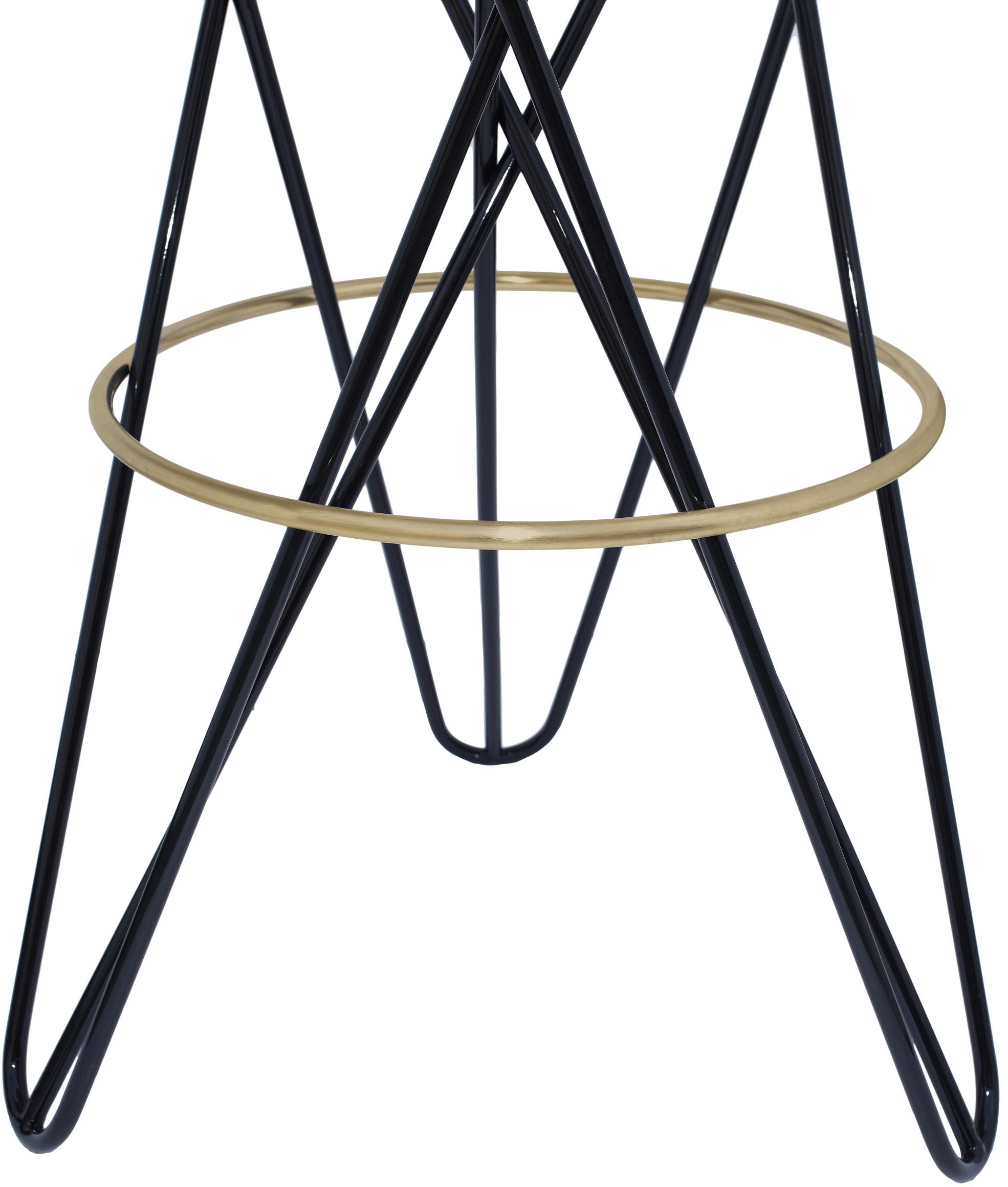 Mercury Black / Gold Bar Stool - Luxury Home Furniture (MI)