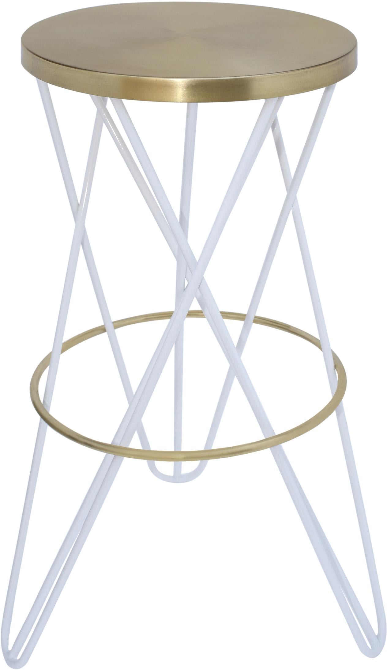 Mercury White / Gold Bar Stool - Luxury Home Furniture (MI)