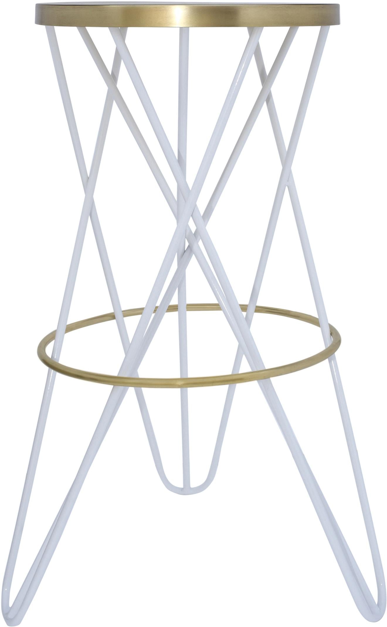 Mercury White / Gold Bar Stool - Luxury Home Furniture (MI)