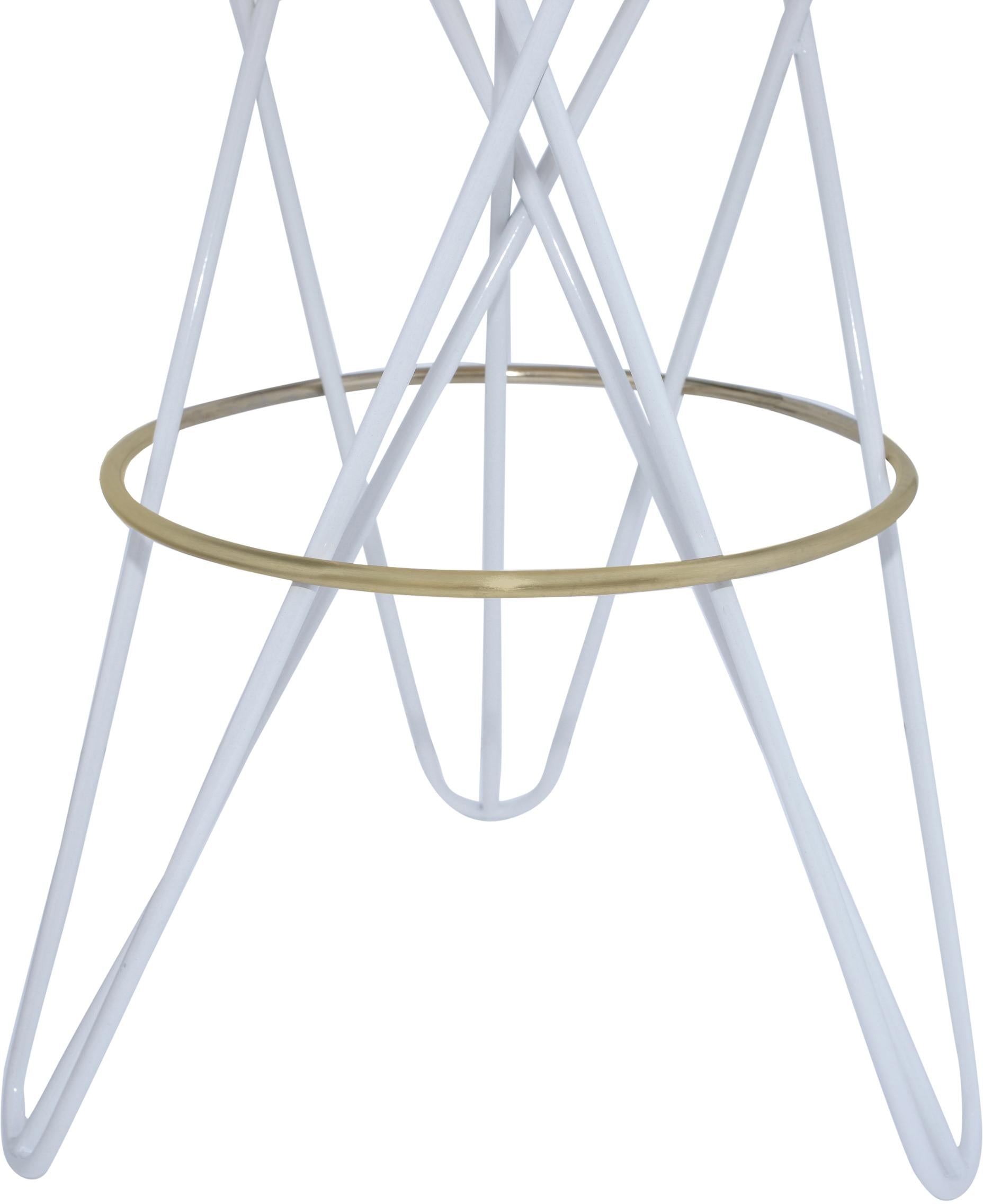 Mercury White / Gold Bar Stool - Luxury Home Furniture (MI)