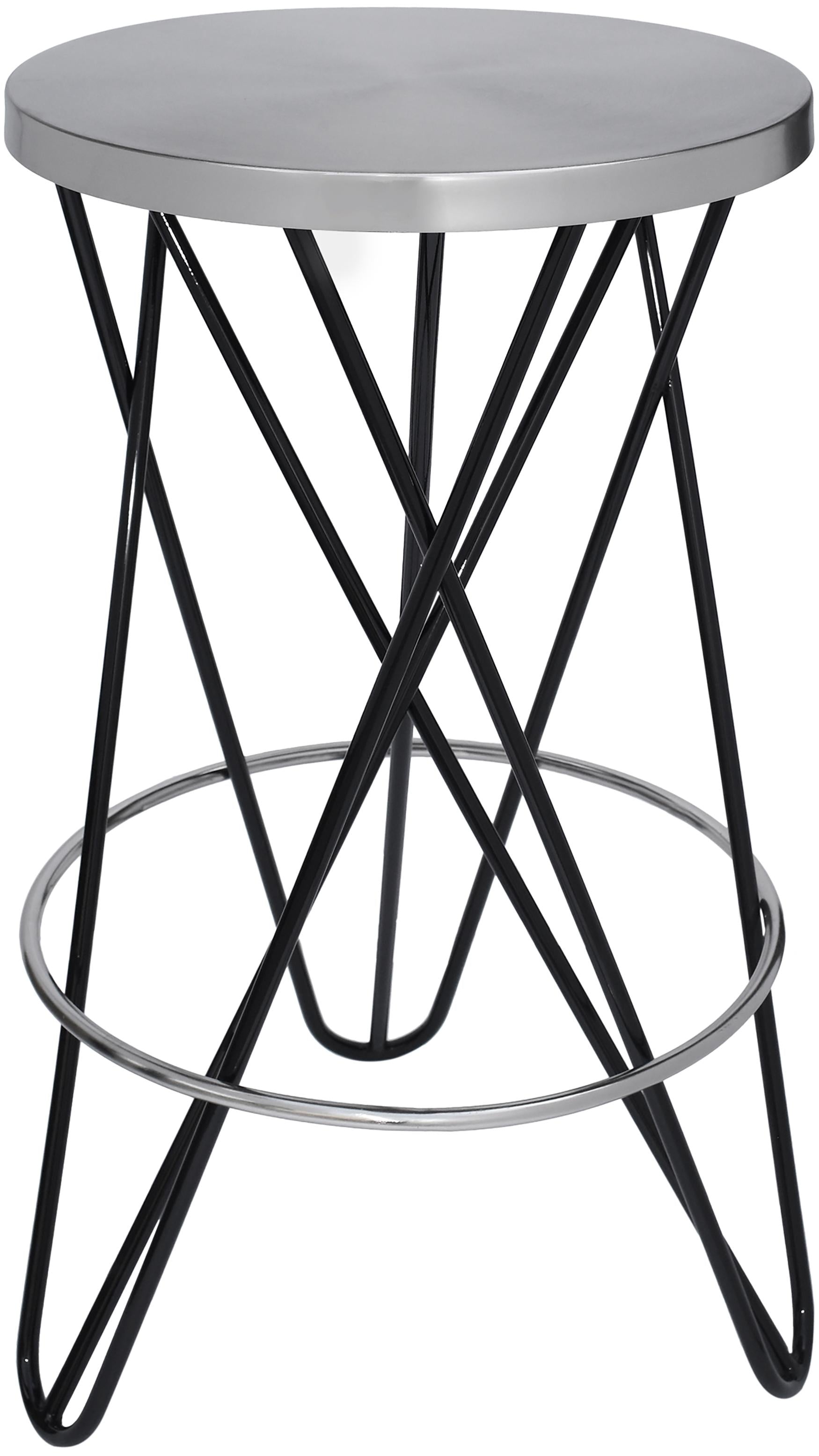 Mercury Black / Silver Counter Stool - Luxury Home Furniture (MI)