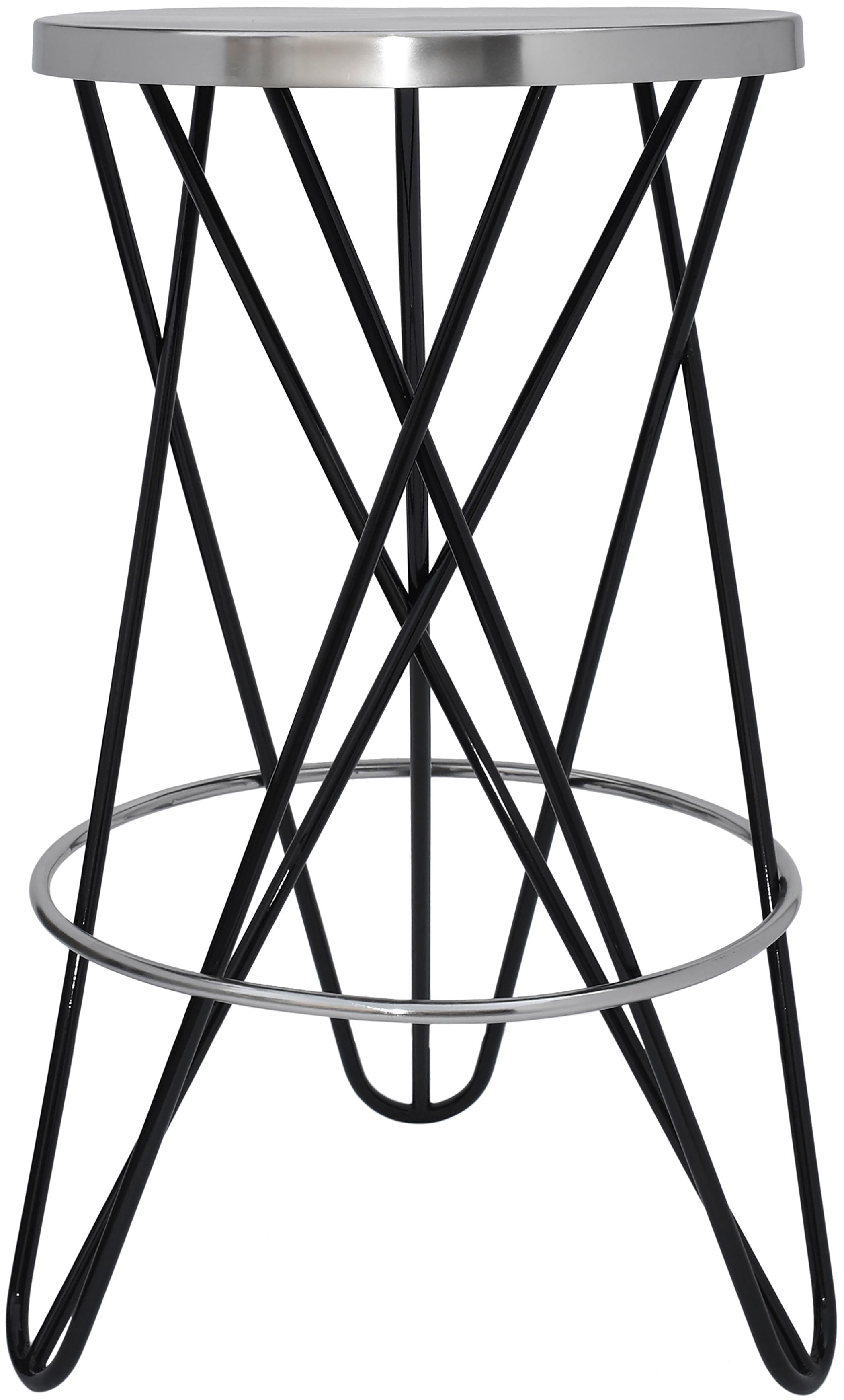 Mercury Black / Silver Counter Stool - Luxury Home Furniture (MI)
