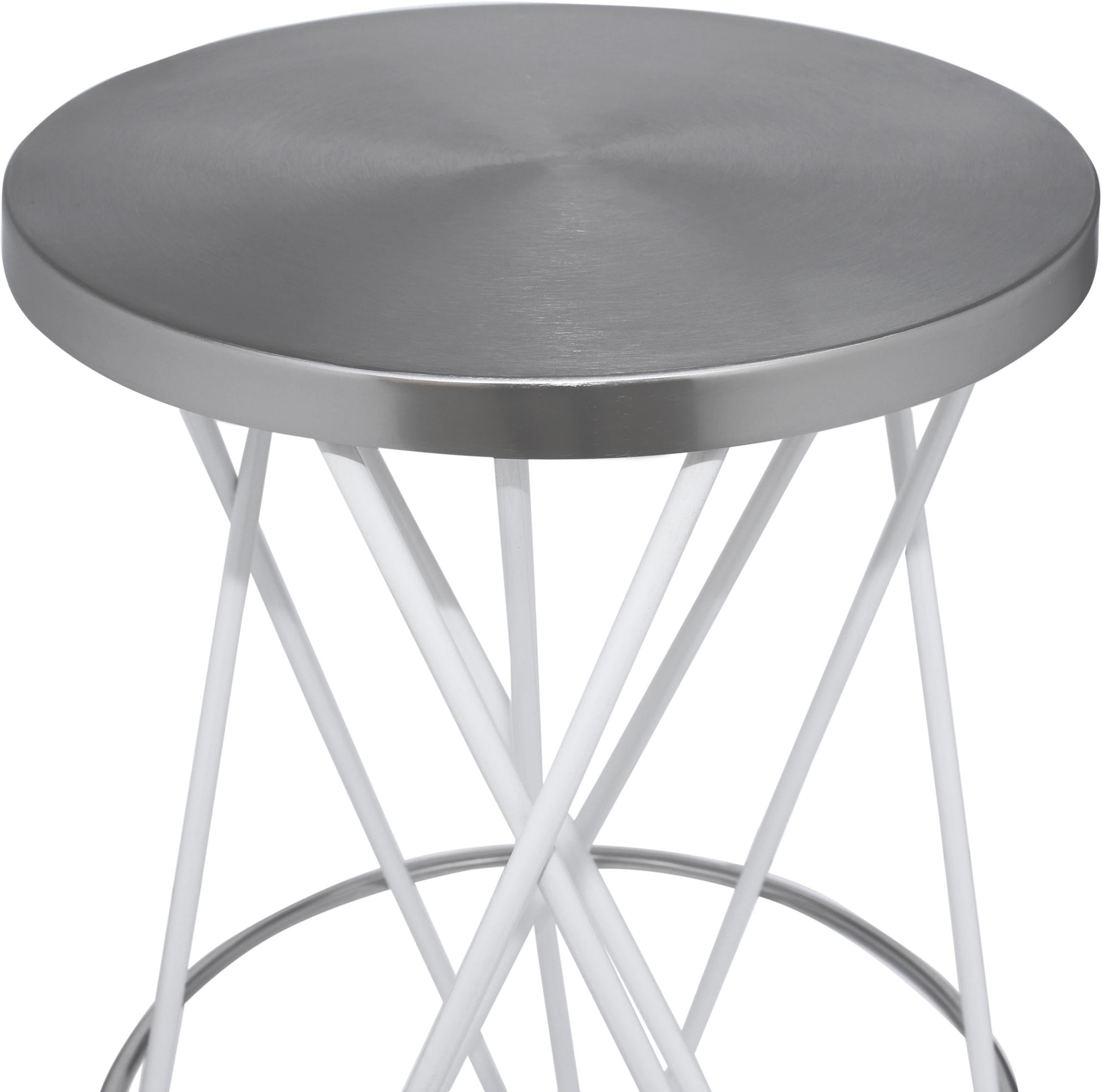 Mercury White / Silver Counter Stool - Luxury Home Furniture (MI)