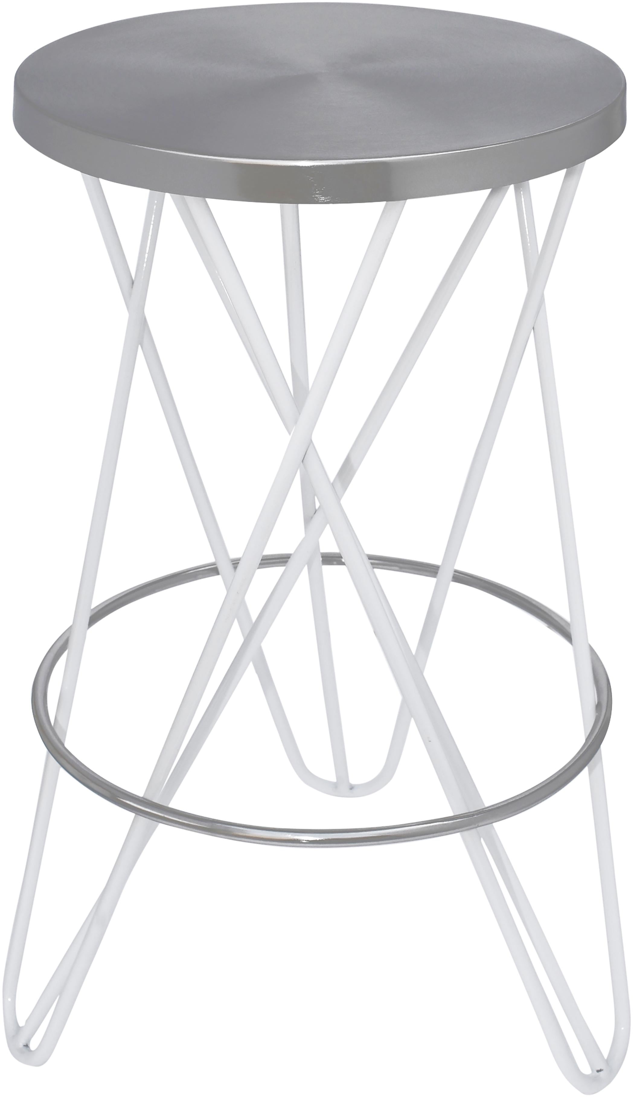 Mercury White / Silver Counter Stool