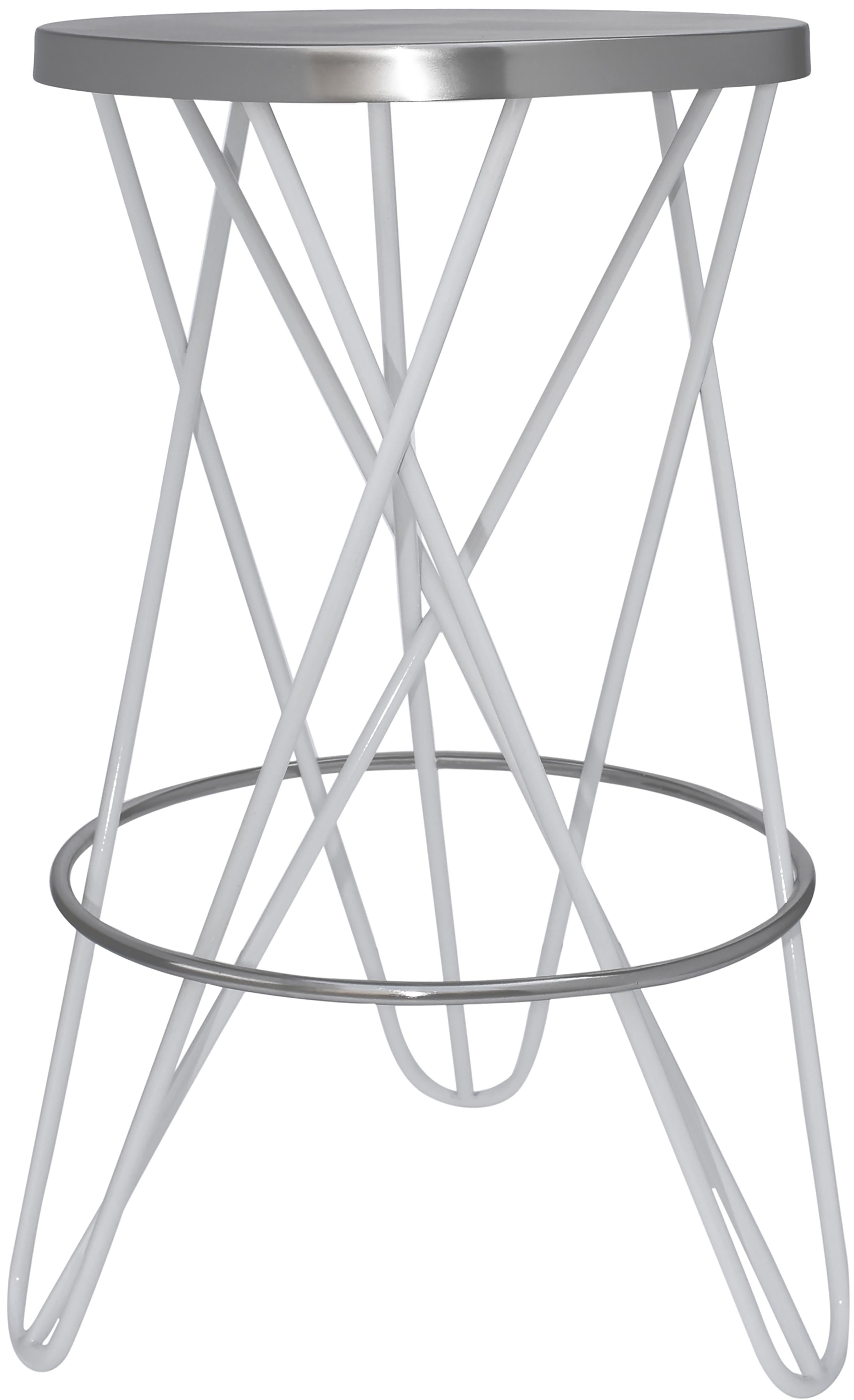Mercury White / Silver Counter Stool - Luxury Home Furniture (MI)