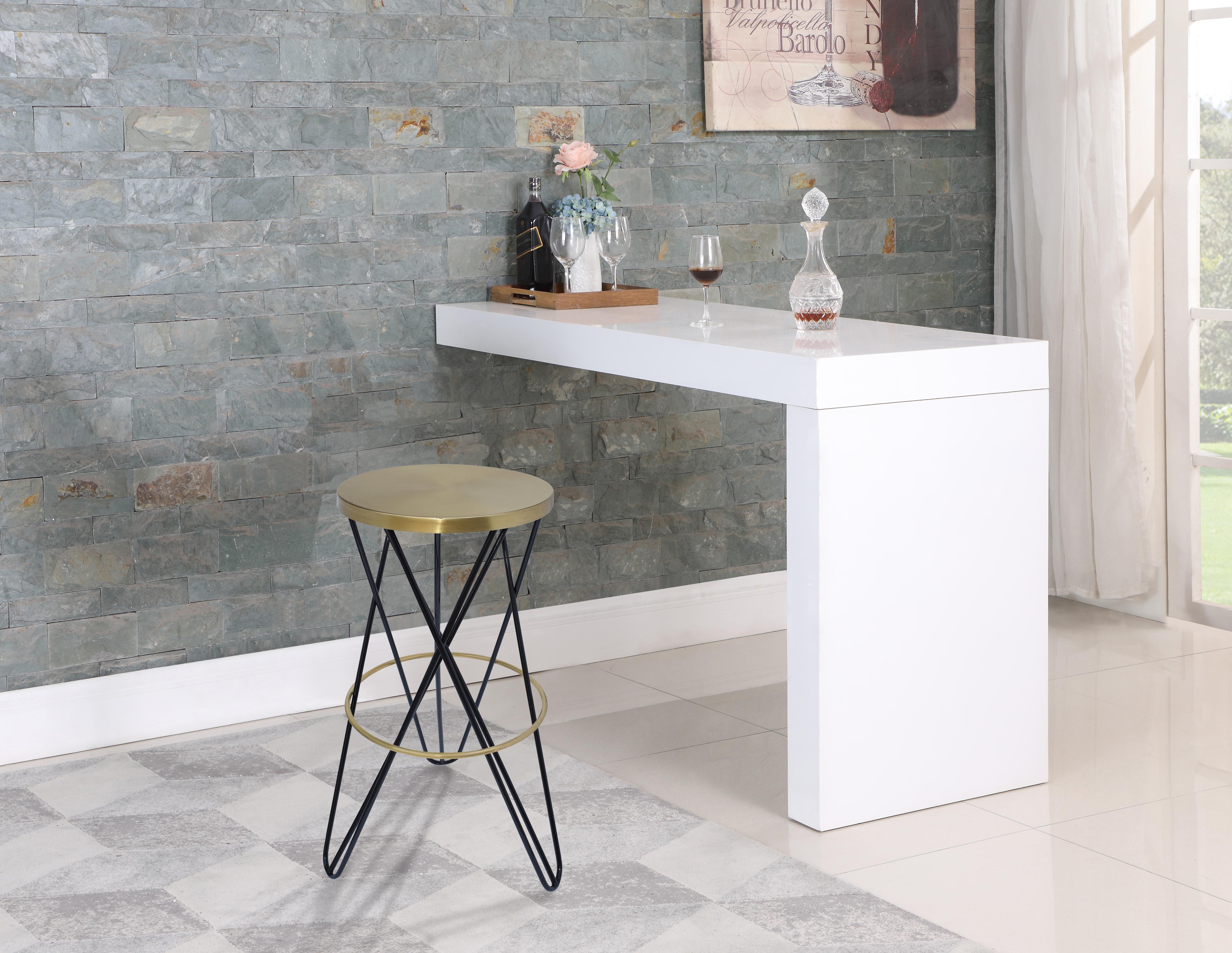 Mercury Black / Gold Bar Stool - Luxury Home Furniture (MI)