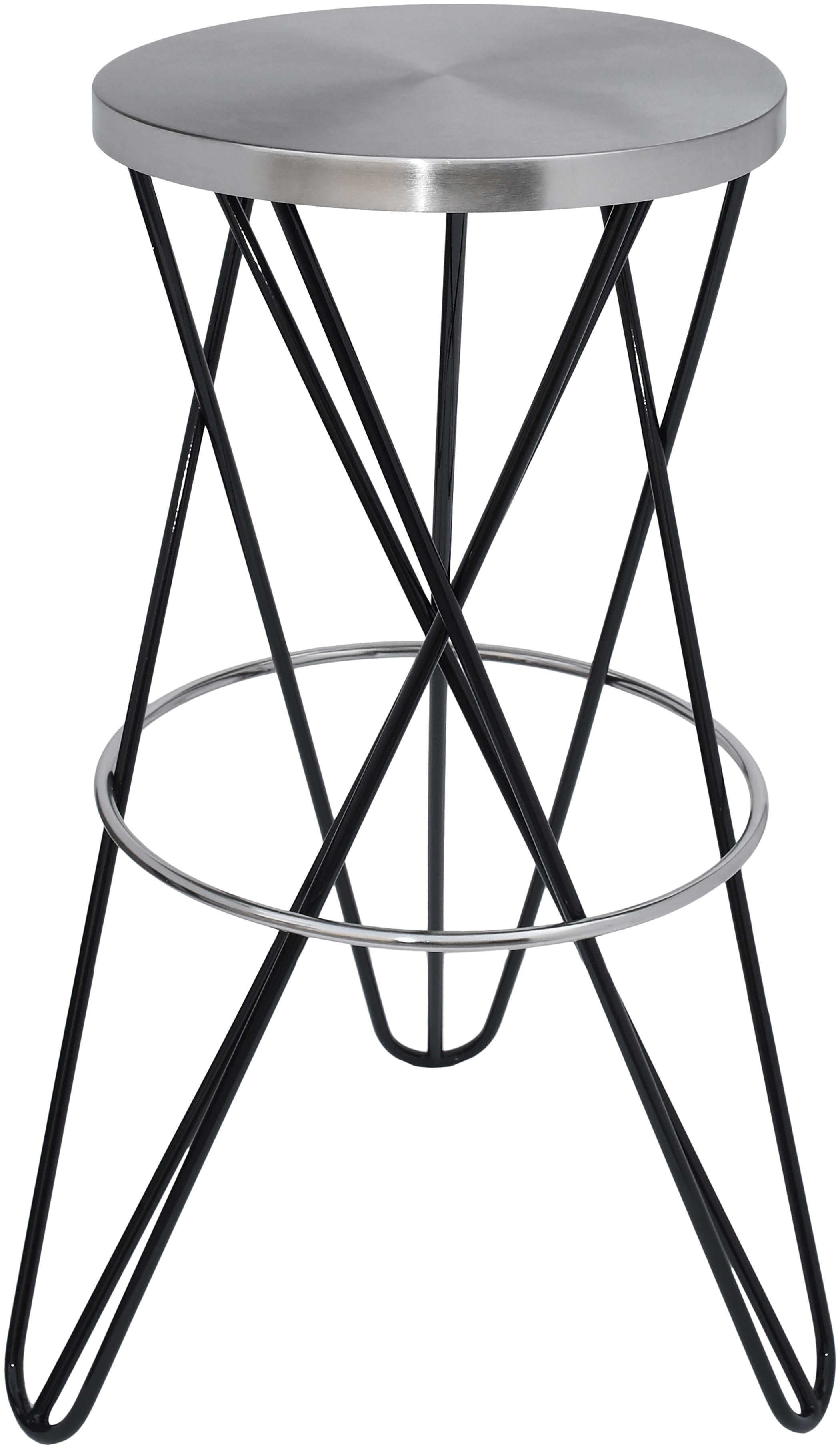 Mercury Black / Silver Bar Stool