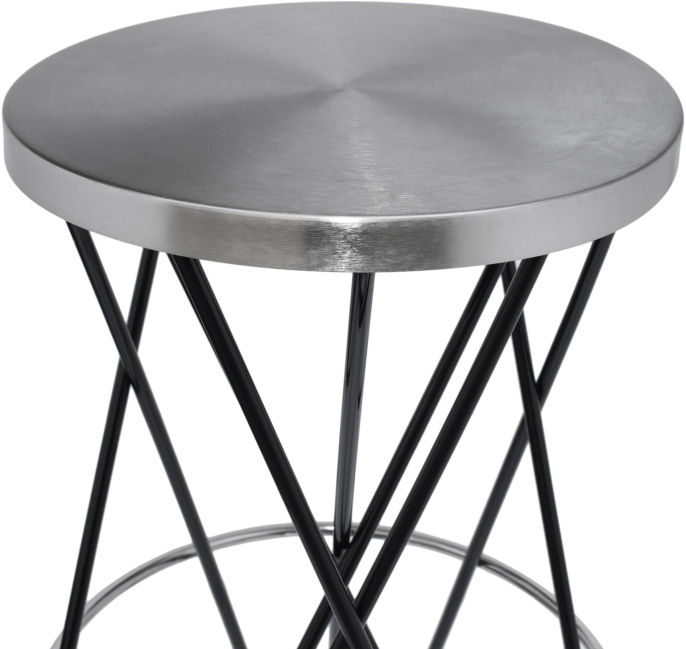 Mercury Black / Silver Bar Stool - Luxury Home Furniture (MI)