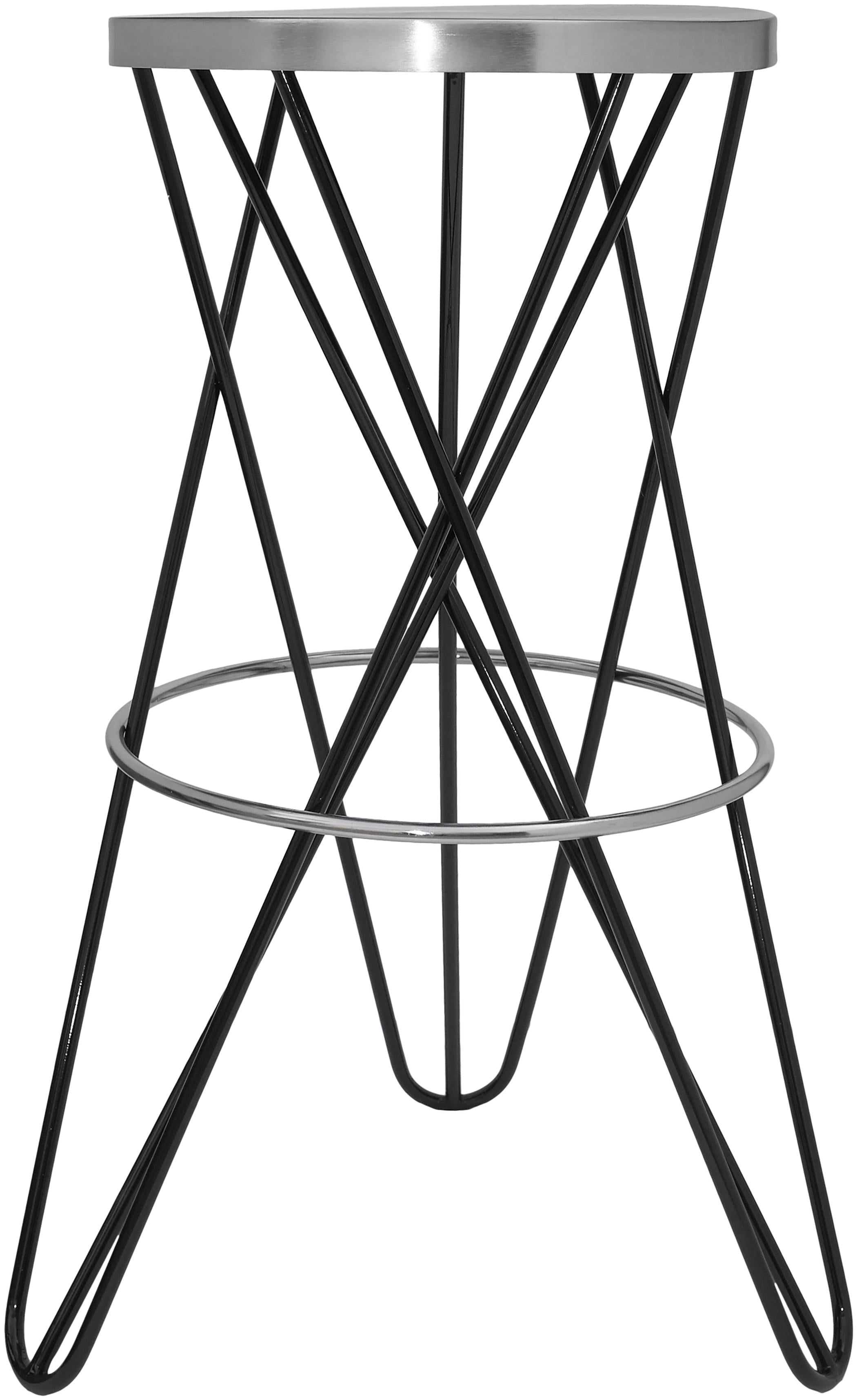 Mercury Black / Silver Bar Stool - Luxury Home Furniture (MI)