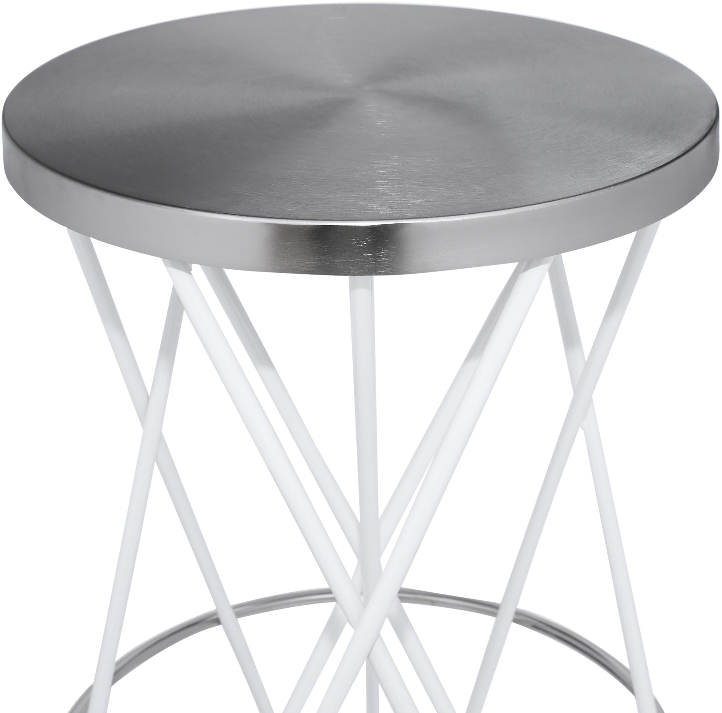 Mercury White / Silver Bar Stool - Luxury Home Furniture (MI)