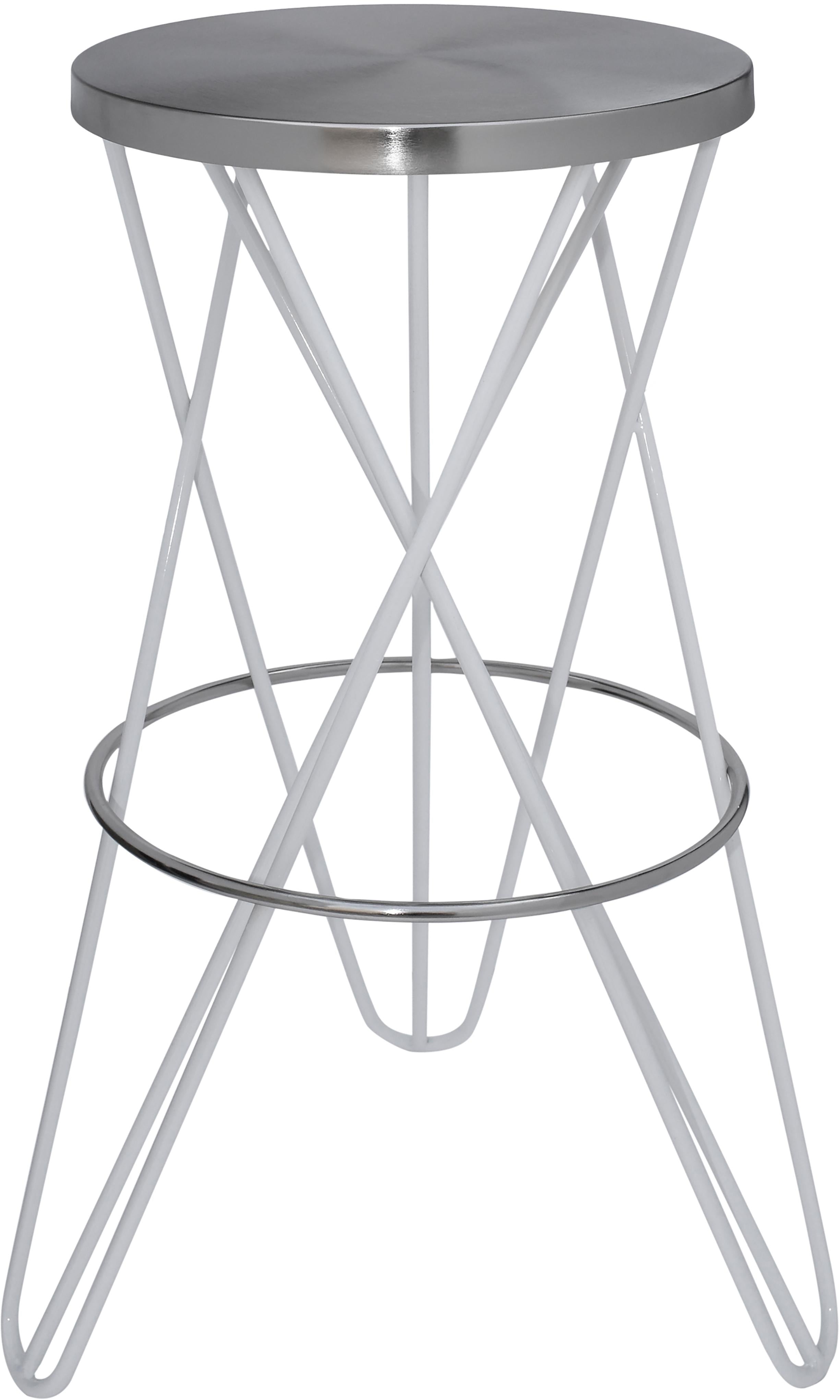 Mercury White / Silver Bar Stool - Luxury Home Furniture (MI)