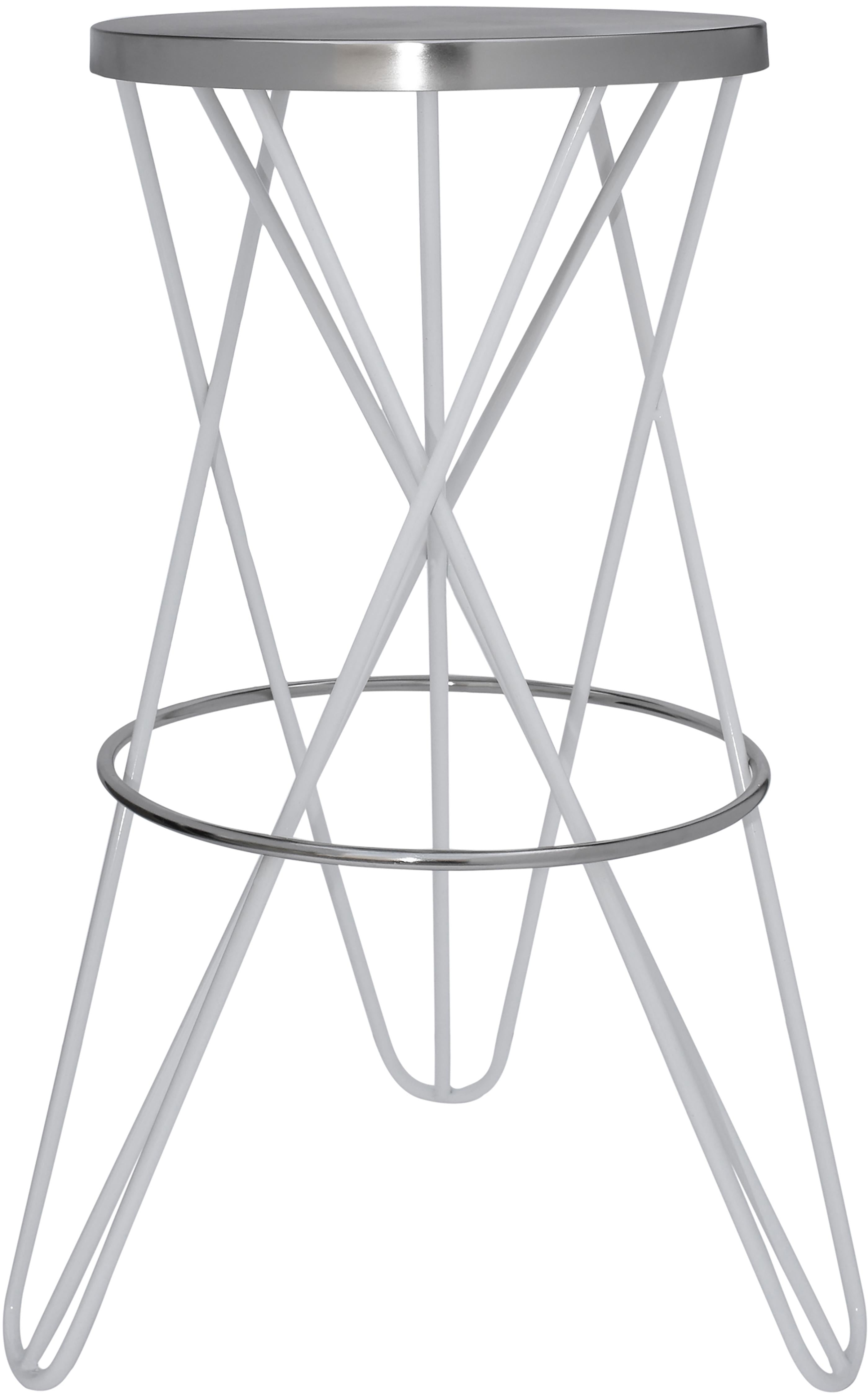 Mercury White / Silver Bar Stool - Luxury Home Furniture (MI)