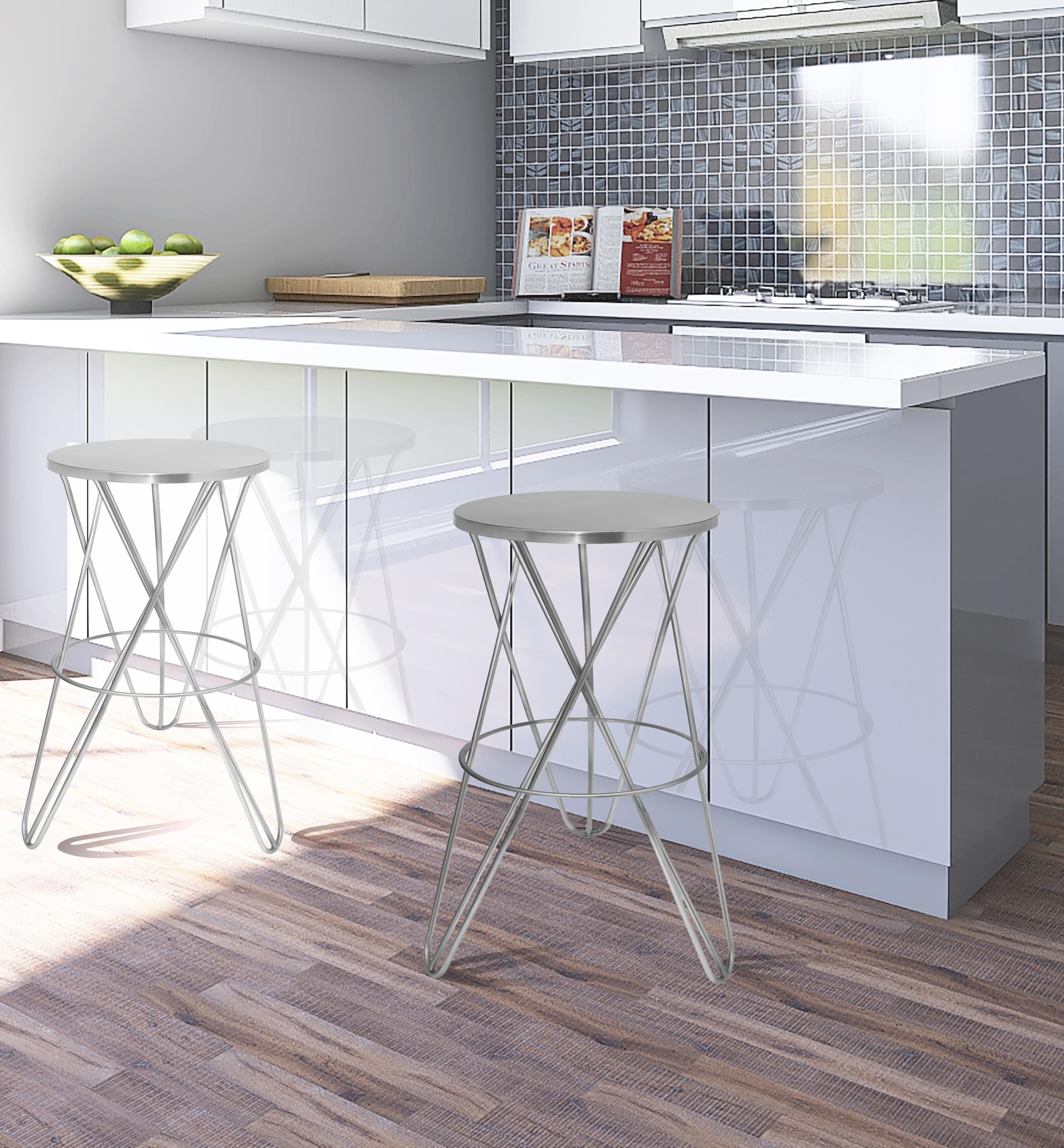 Mercury Silver Counter Stool - Luxury Home Furniture (MI)