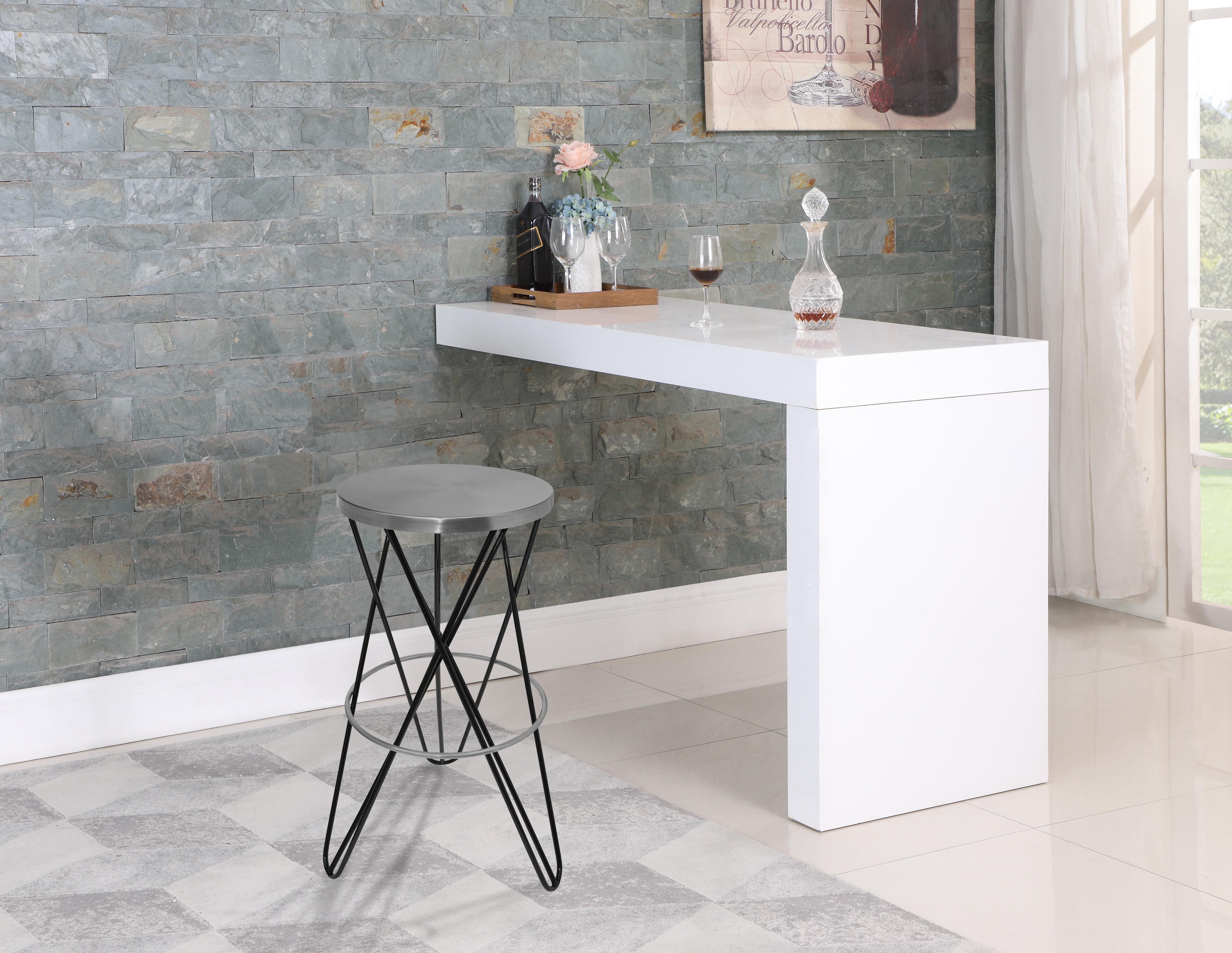Mercury Black / Silver Bar Stool - Luxury Home Furniture (MI)