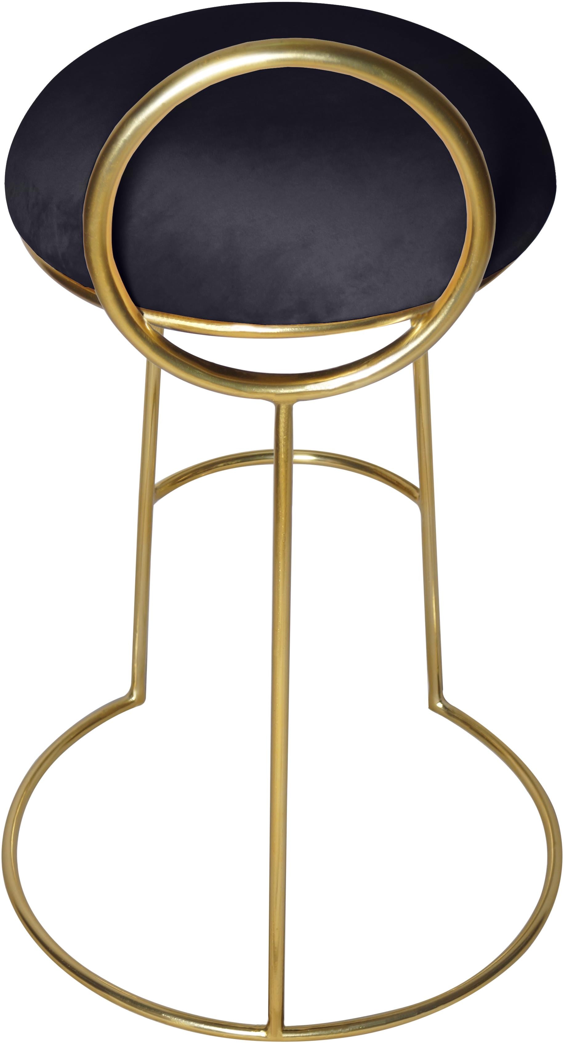 Ring Black Velvet Counter Stool - Luxury Home Furniture (MI)