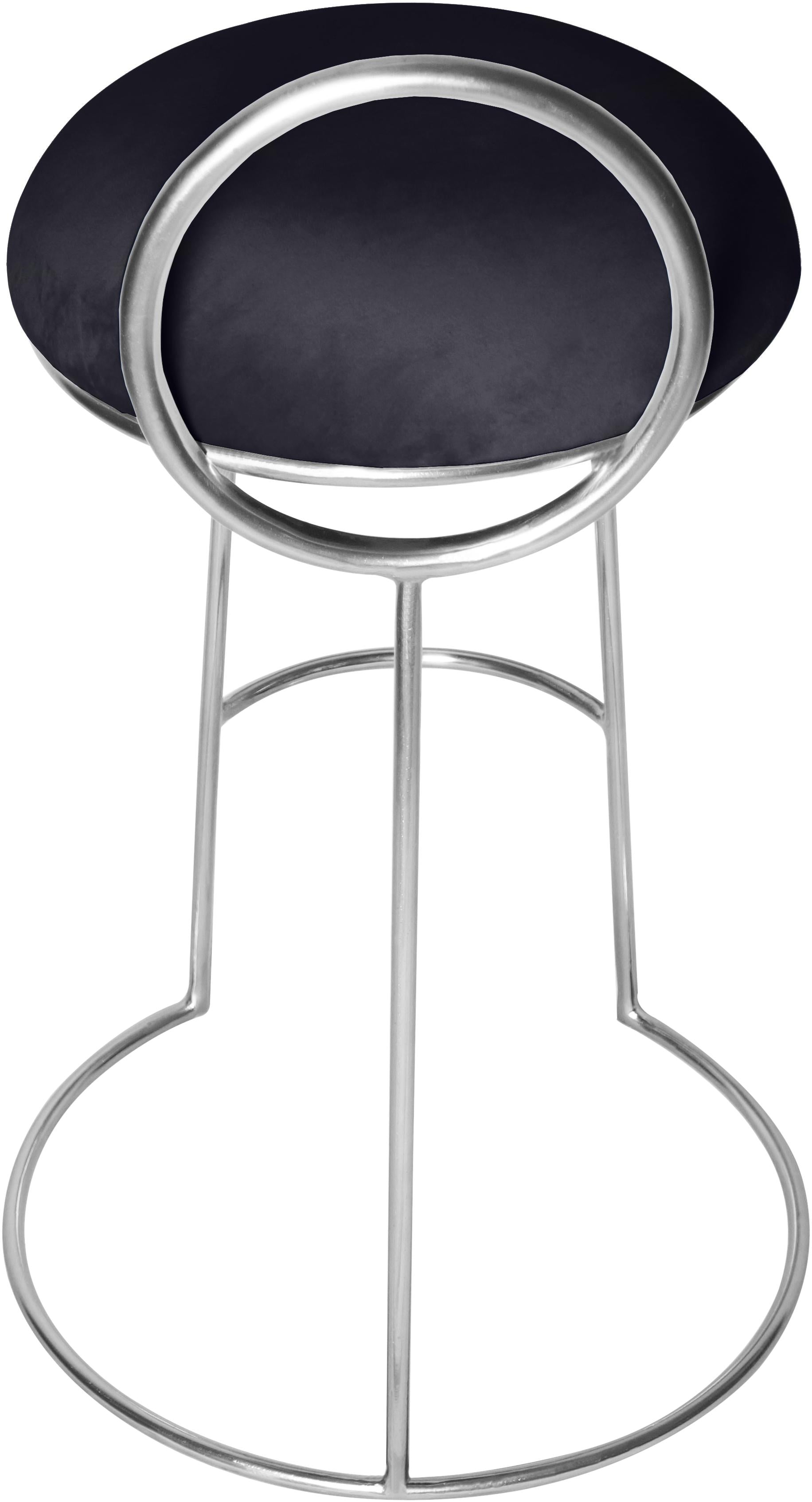 Ring Black Velvet Counter Stool - Luxury Home Furniture (MI)