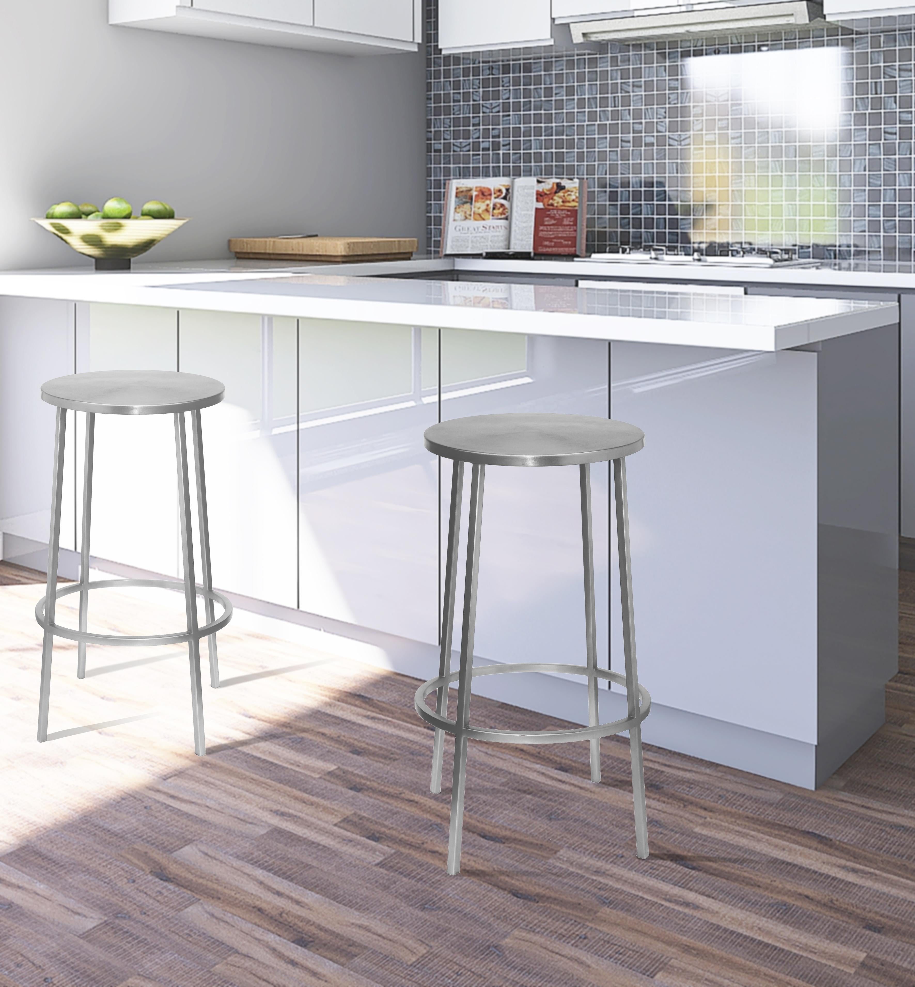 Tyson Silver Counter Stool - Luxury Home Furniture (MI)