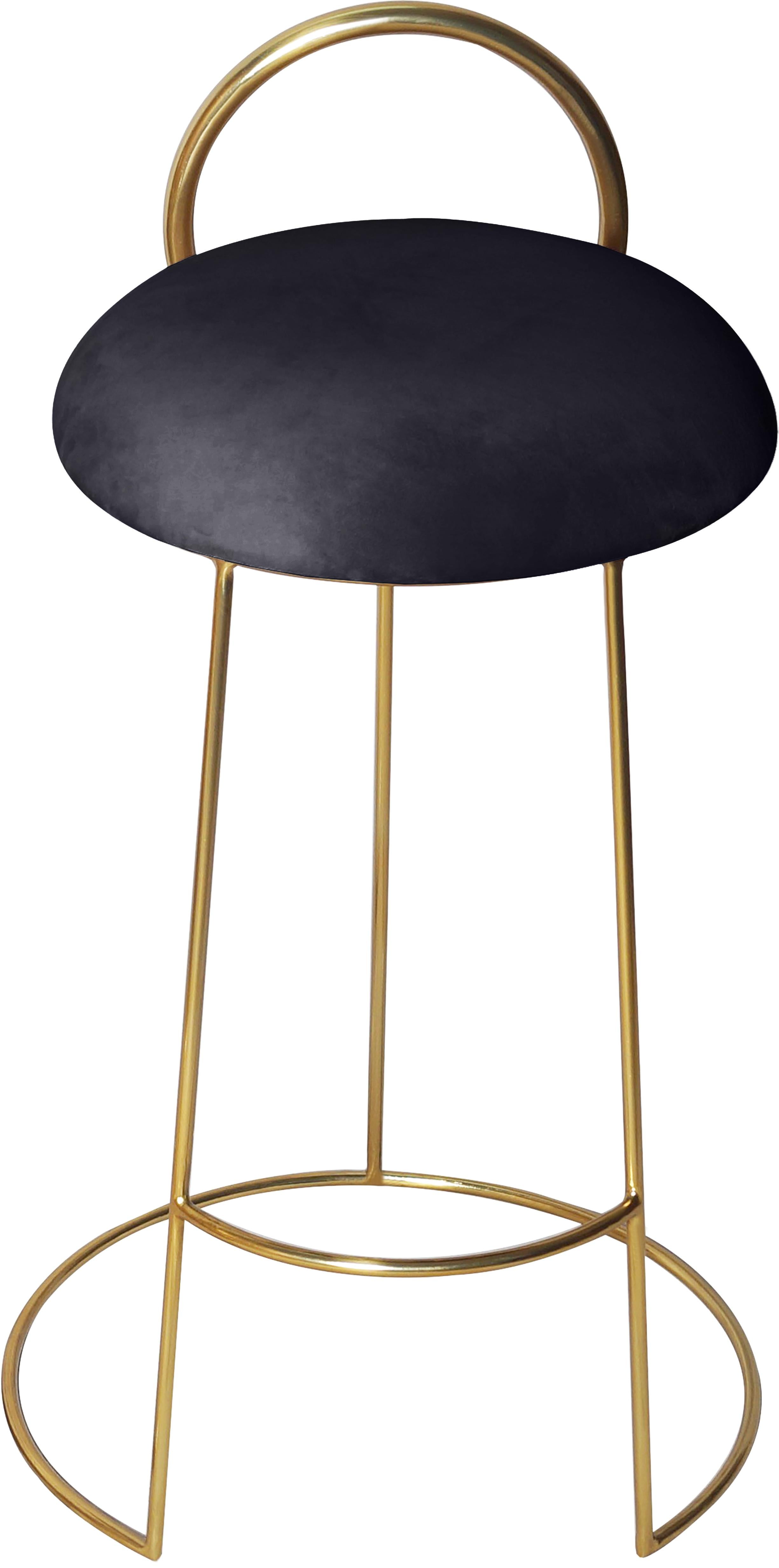 Ring Black Velvet Counter Stool - Luxury Home Furniture (MI)