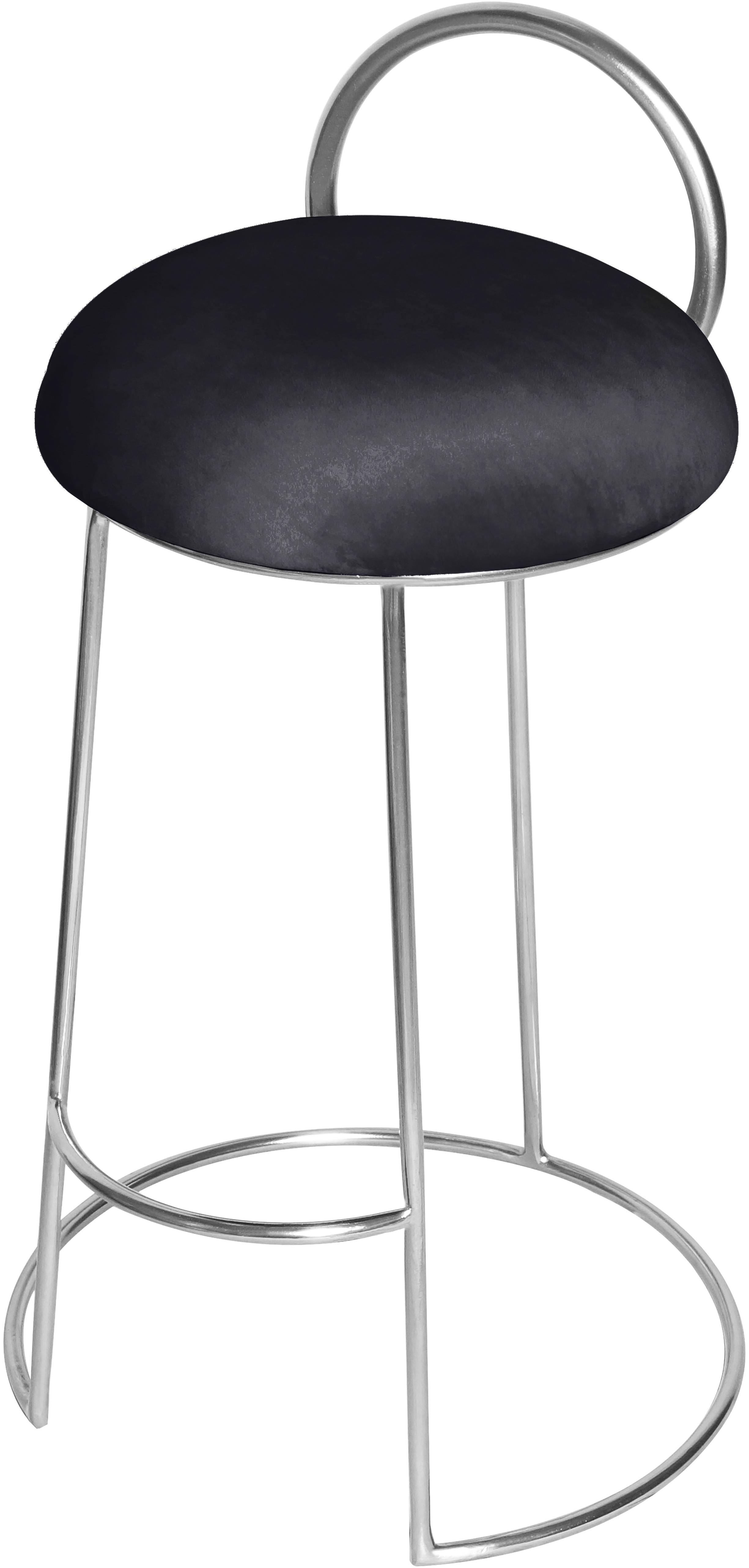 Ring Black Velvet Counter Stool - Luxury Home Furniture (MI)