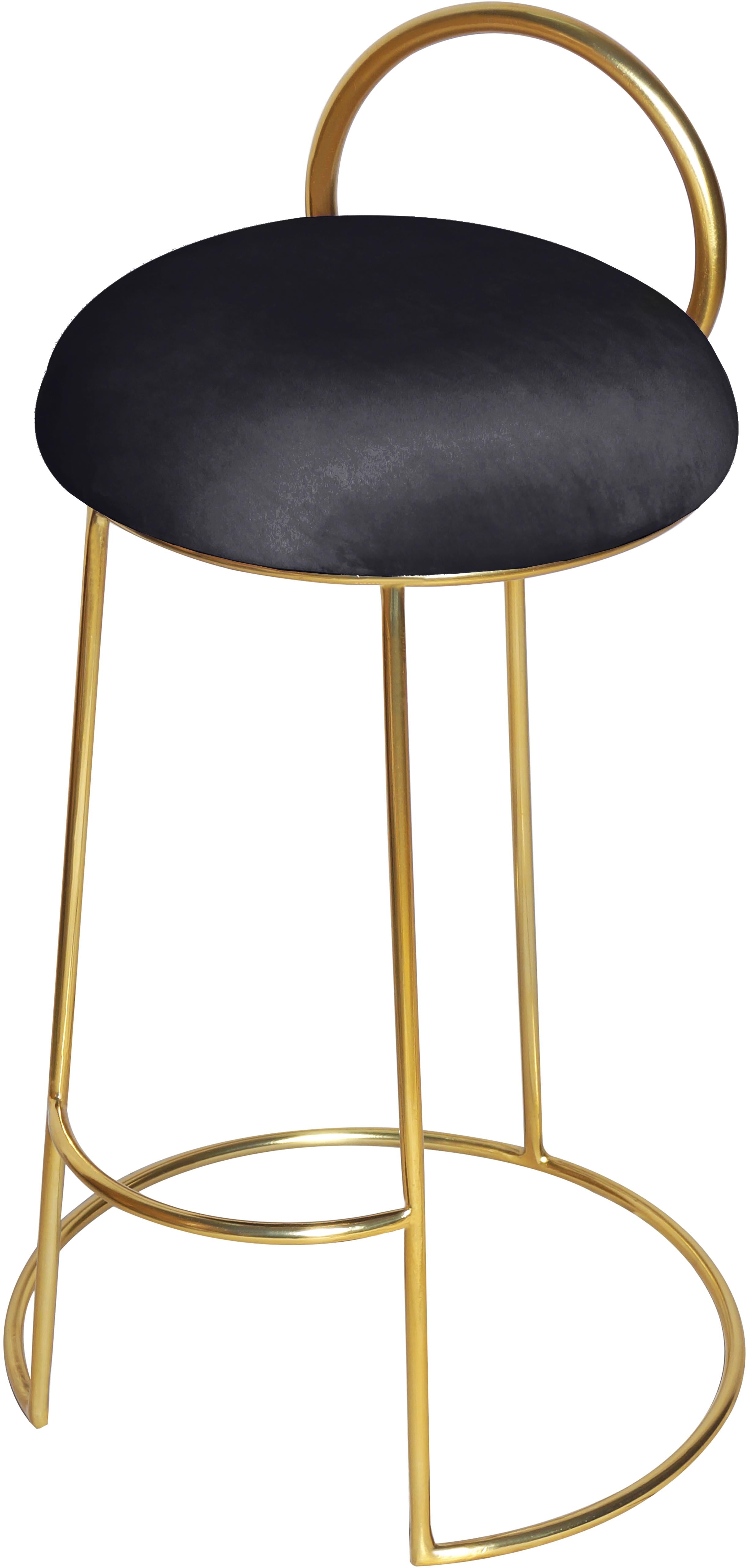 Ring Black Velvet Counter Stool - Luxury Home Furniture (MI)