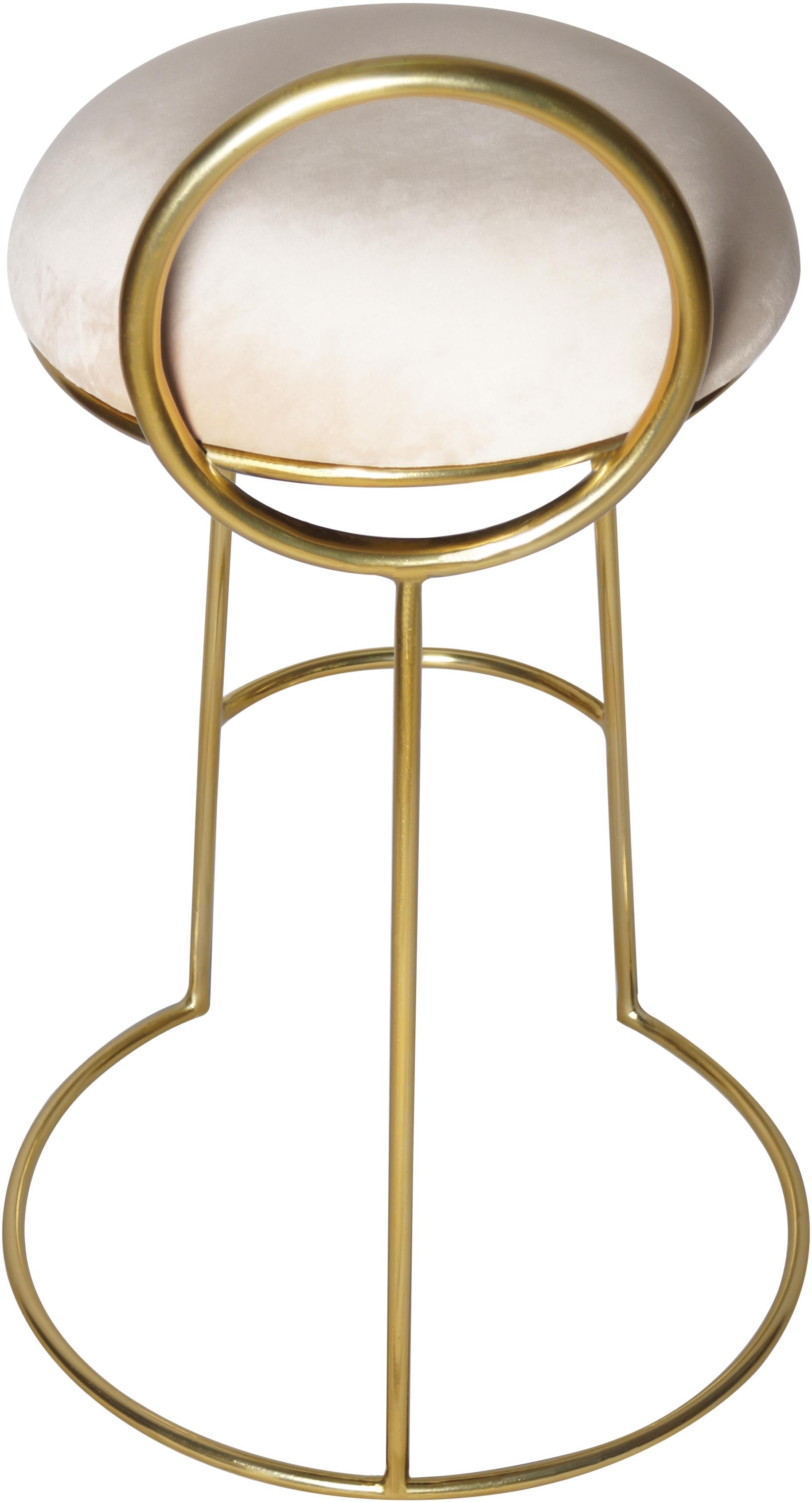 Ring Cream Velvet Counter Stool - Luxury Home Furniture (MI)