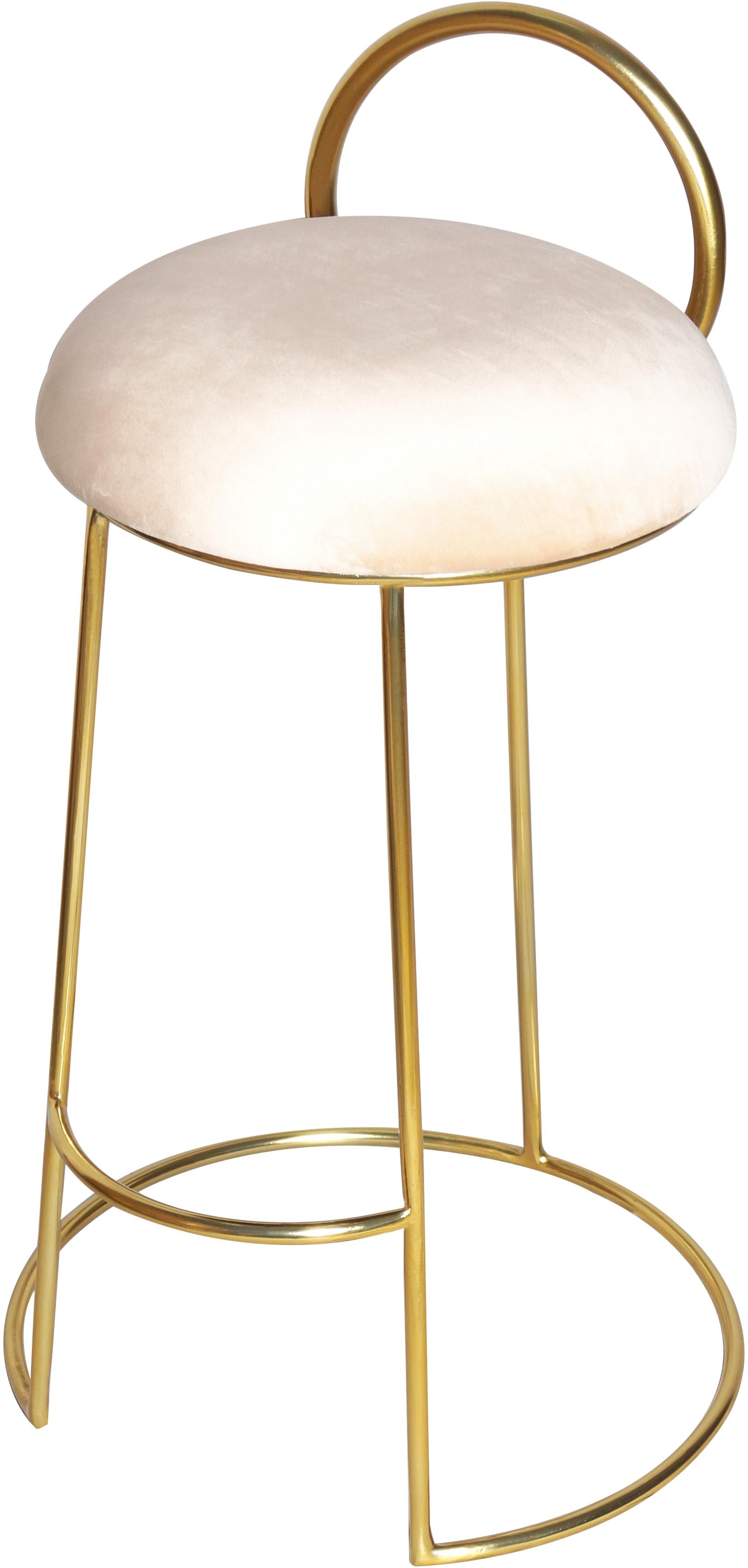 Ring Cream Velvet Counter Stool - Luxury Home Furniture (MI)