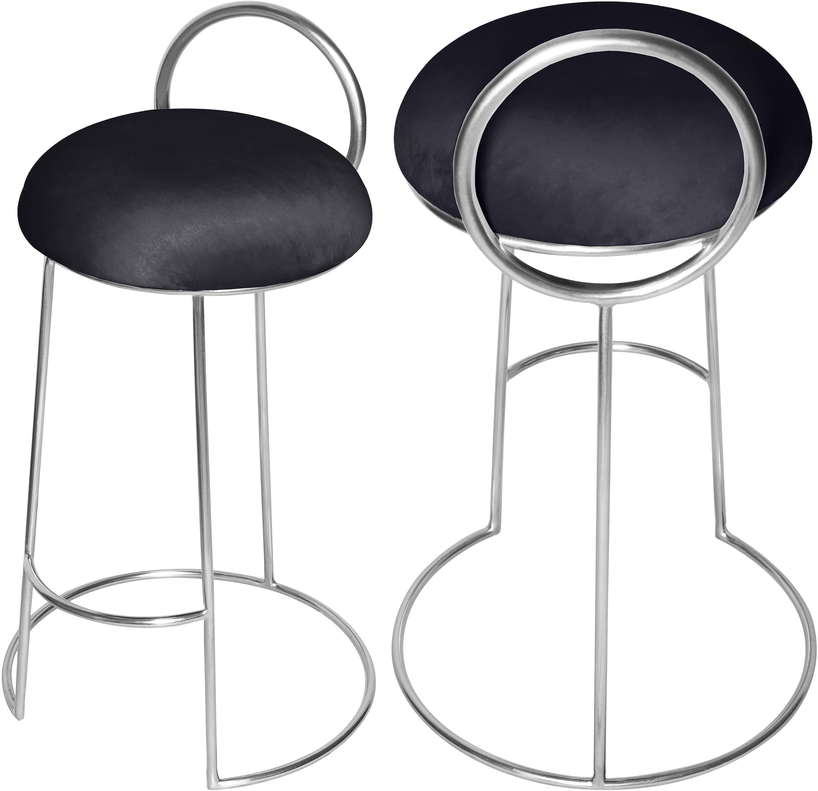 Ring Black Velvet Counter Stool - Luxury Home Furniture (MI)