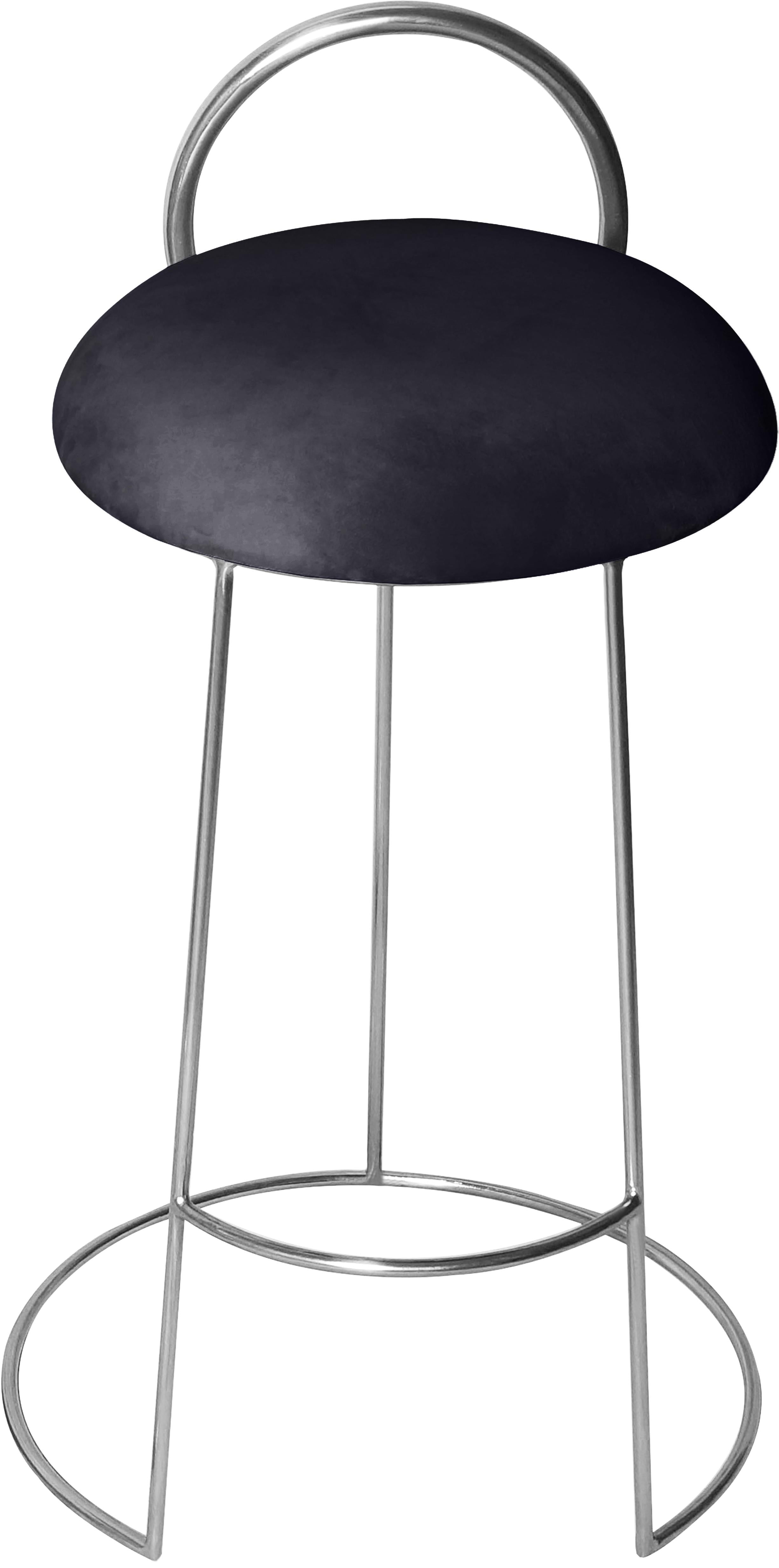 Ring Black Velvet Counter Stool - Luxury Home Furniture (MI)