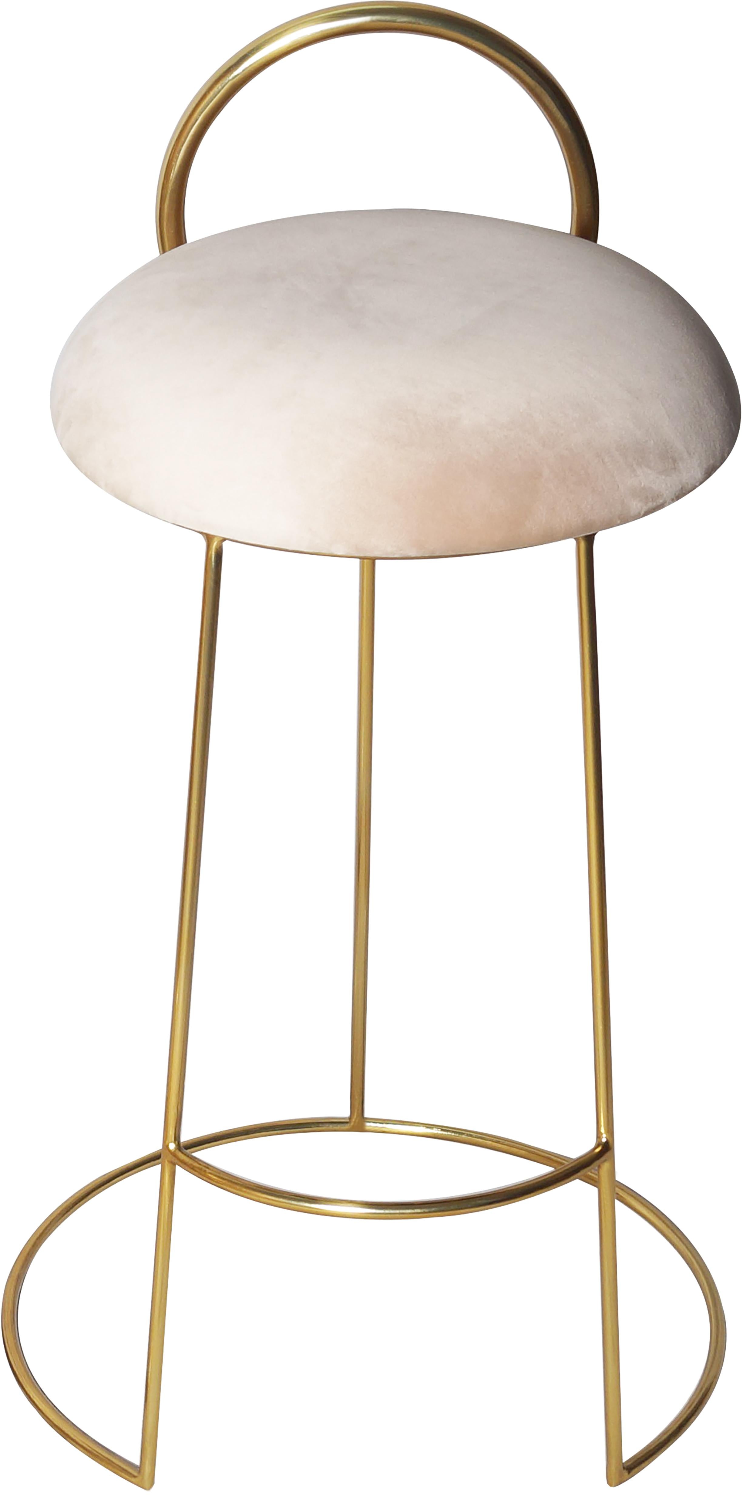 Ring Cream Velvet Counter Stool - Luxury Home Furniture (MI)