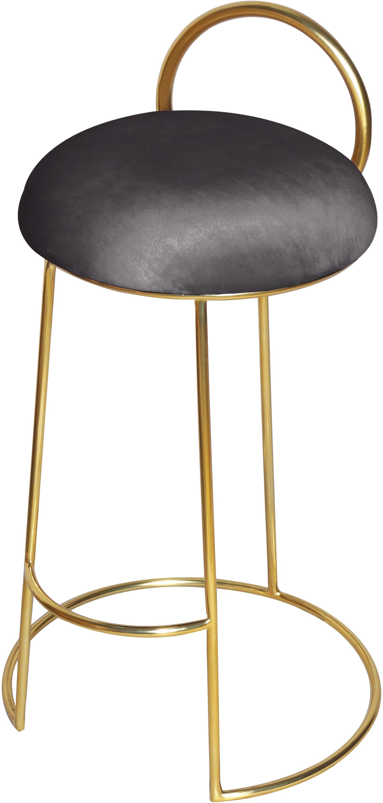 Ring Grey Velvet Counter Stool - Luxury Home Furniture (MI)