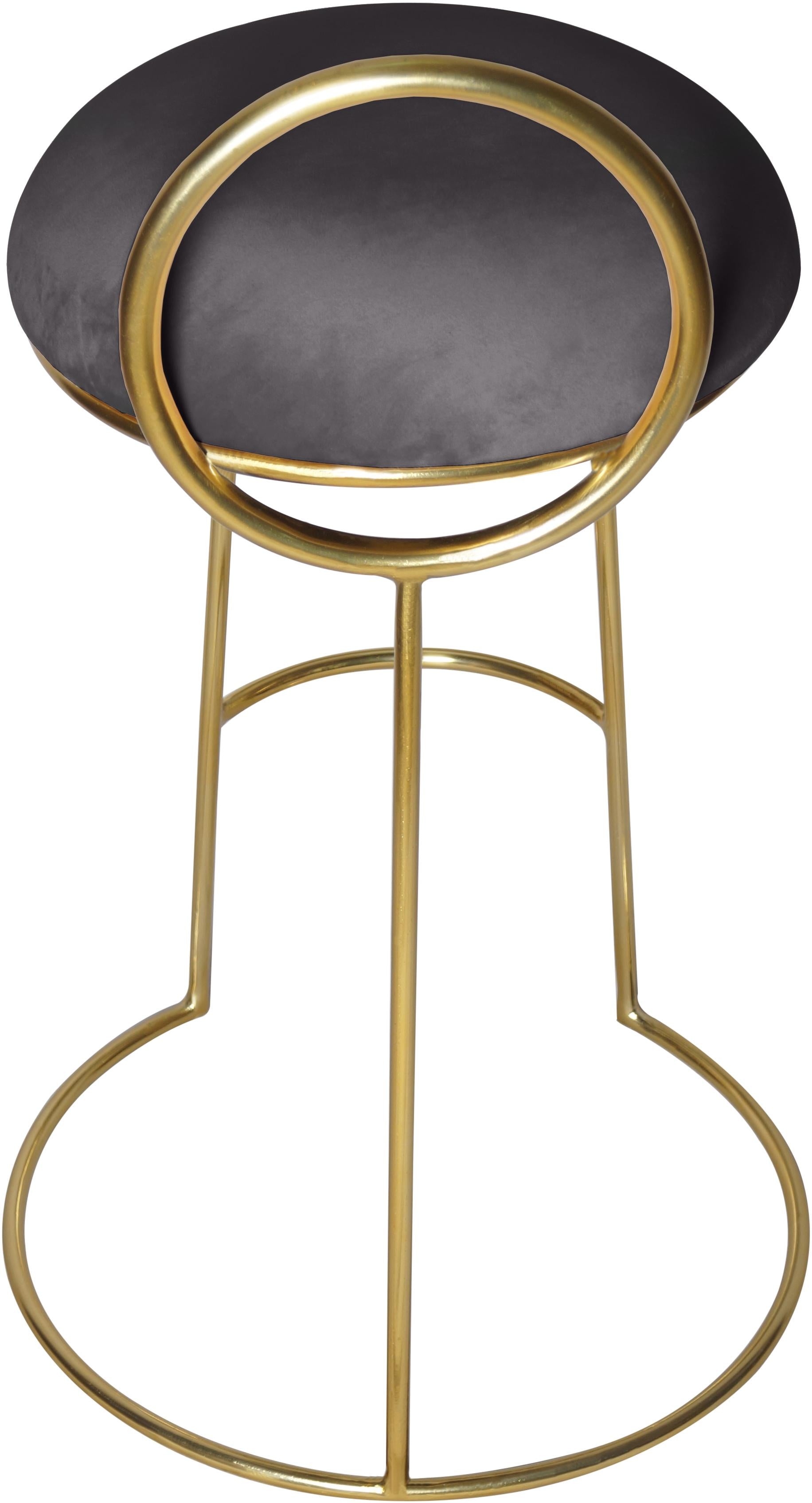 Ring Grey Velvet Counter Stool - Luxury Home Furniture (MI)
