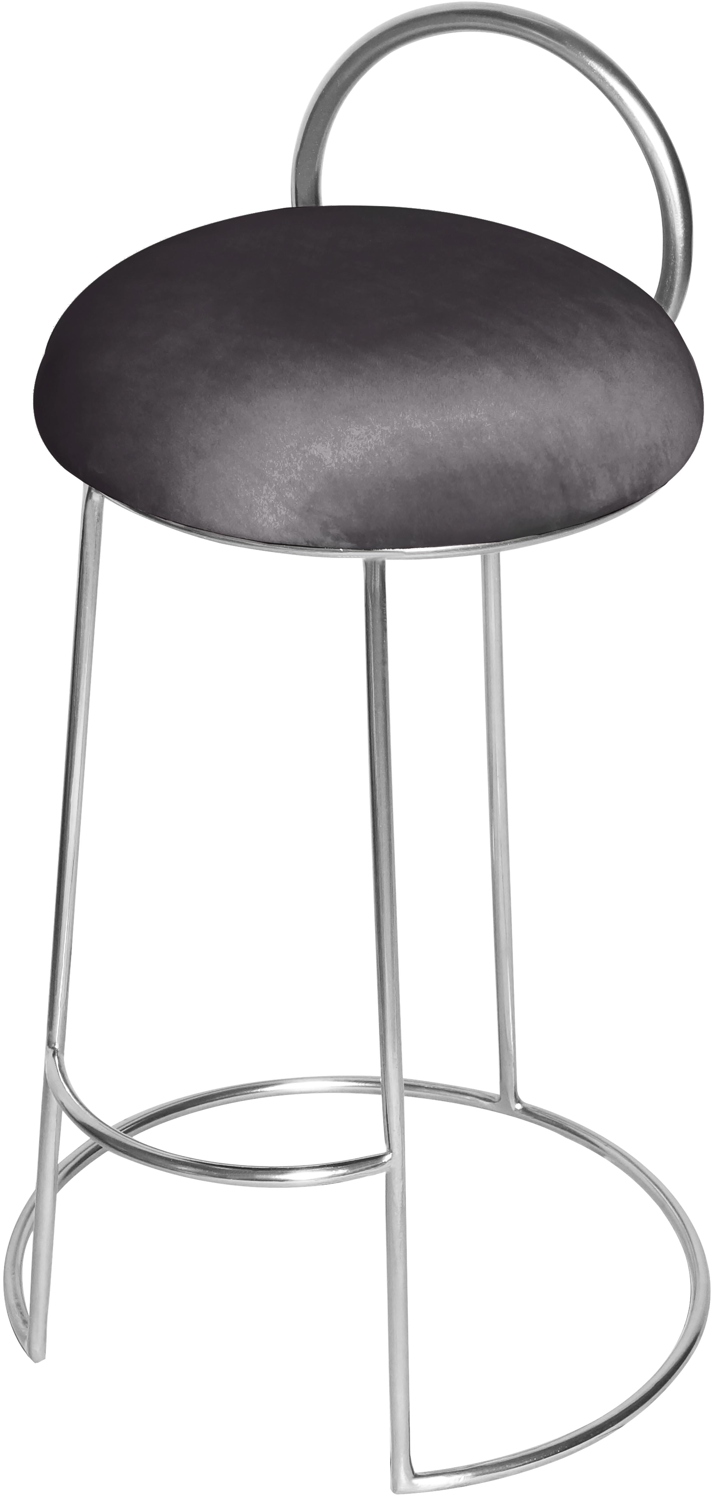 Ring Grey Velvet Counter Stool - Luxury Home Furniture (MI)