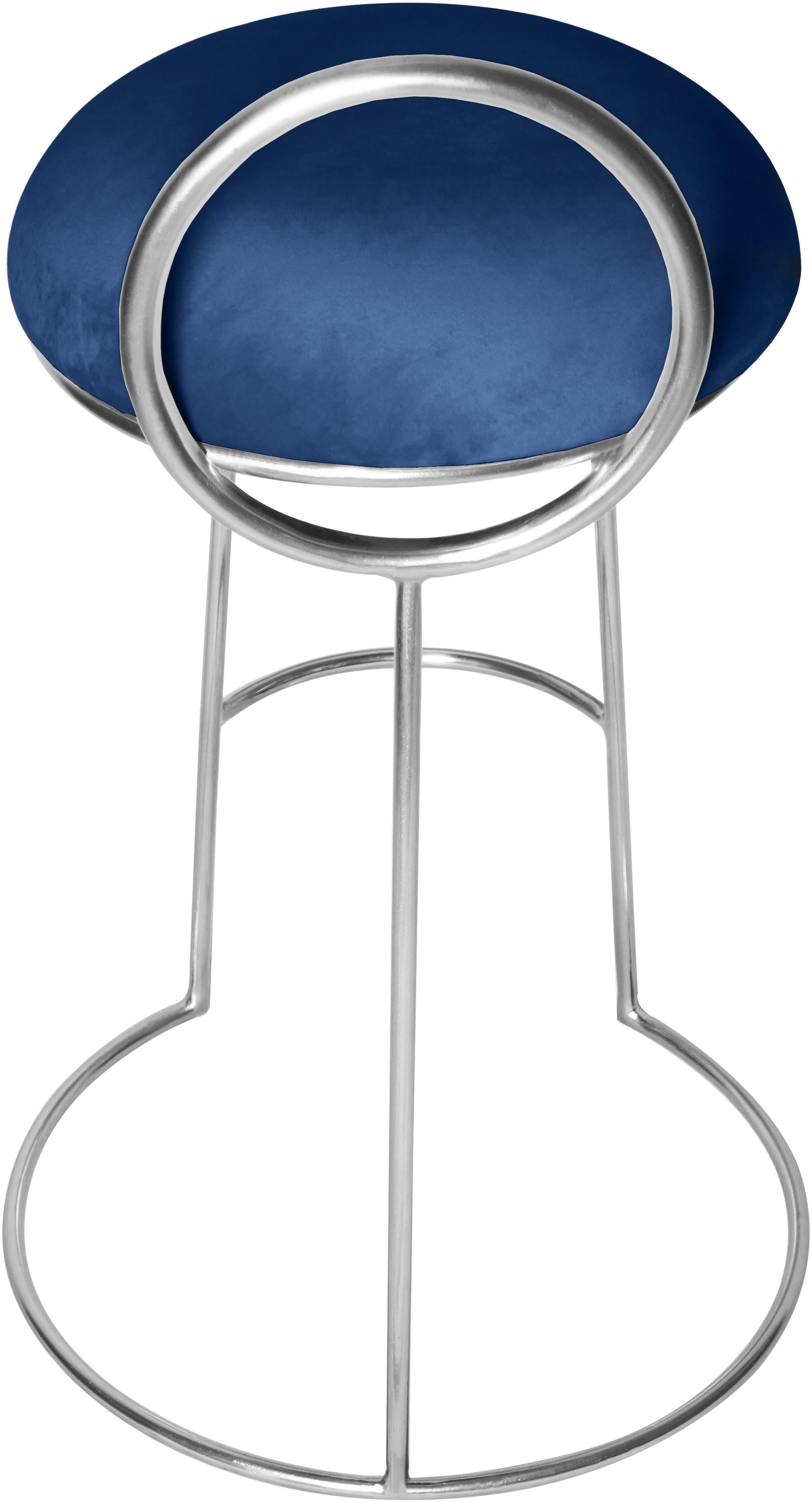 Ring Navy Velvet Counter Stool - Luxury Home Furniture (MI)