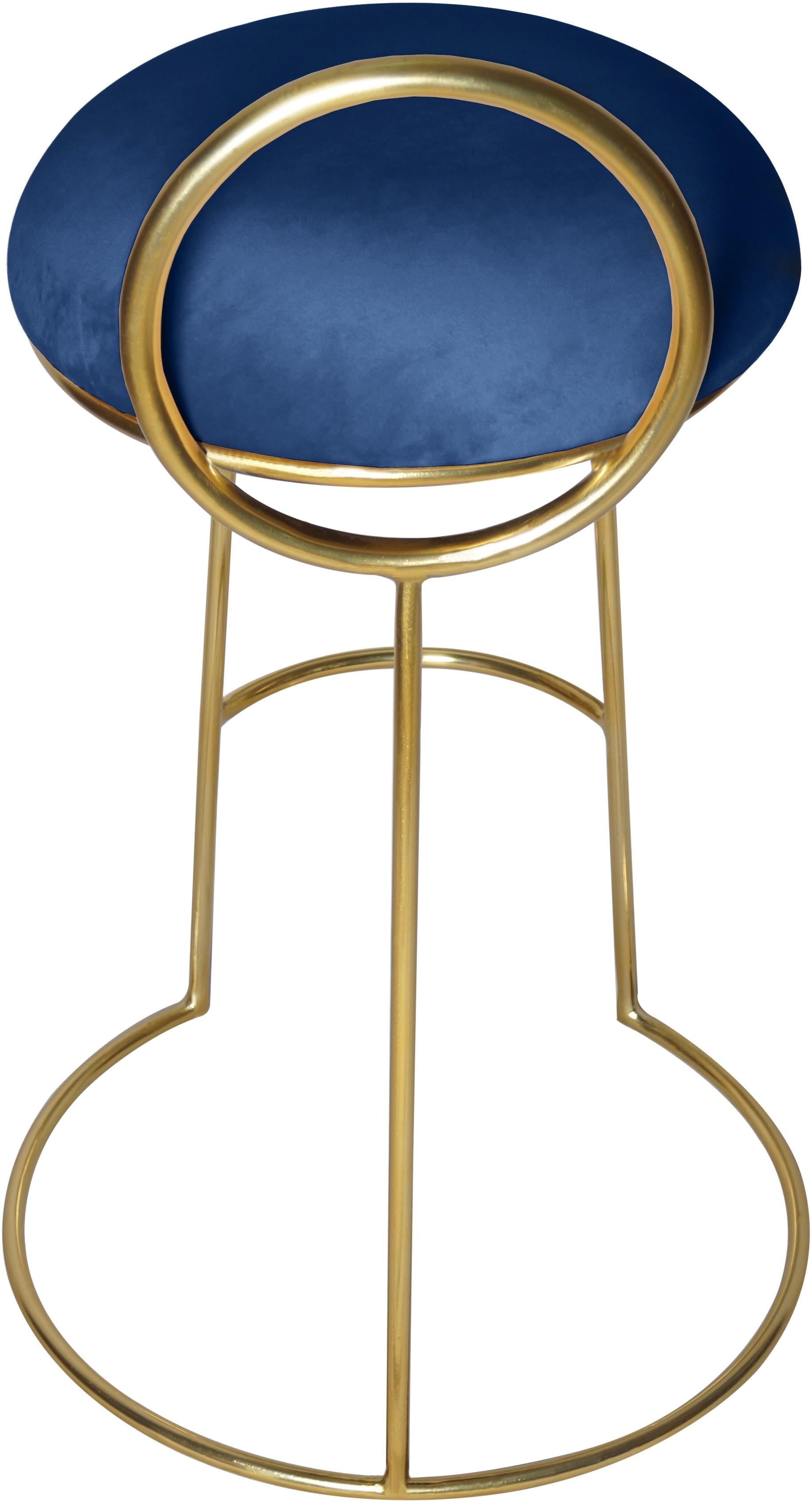 Ring Navy Velvet Counter Stool - Luxury Home Furniture (MI)