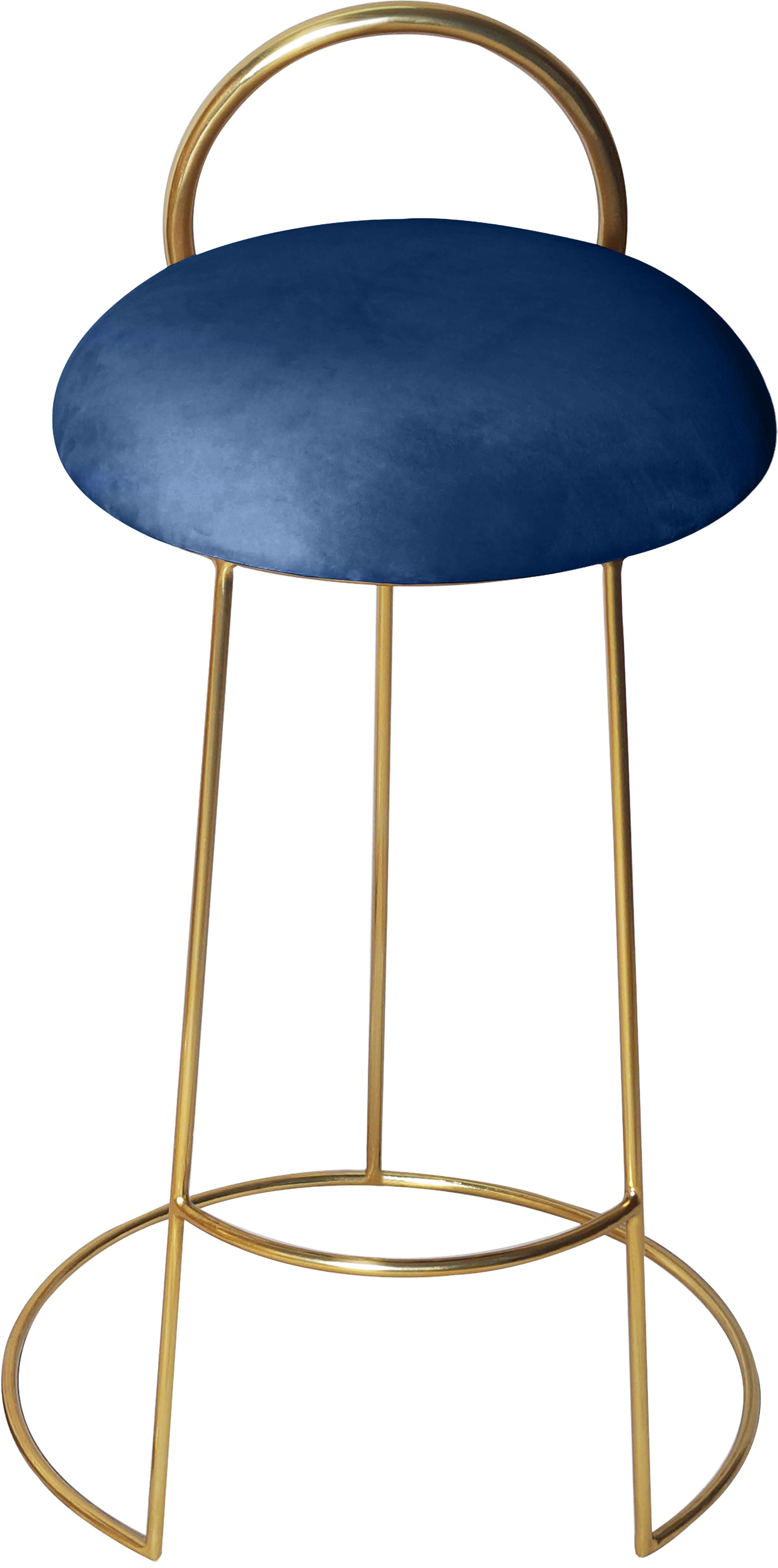 Ring Navy Velvet Counter Stool - Luxury Home Furniture (MI)