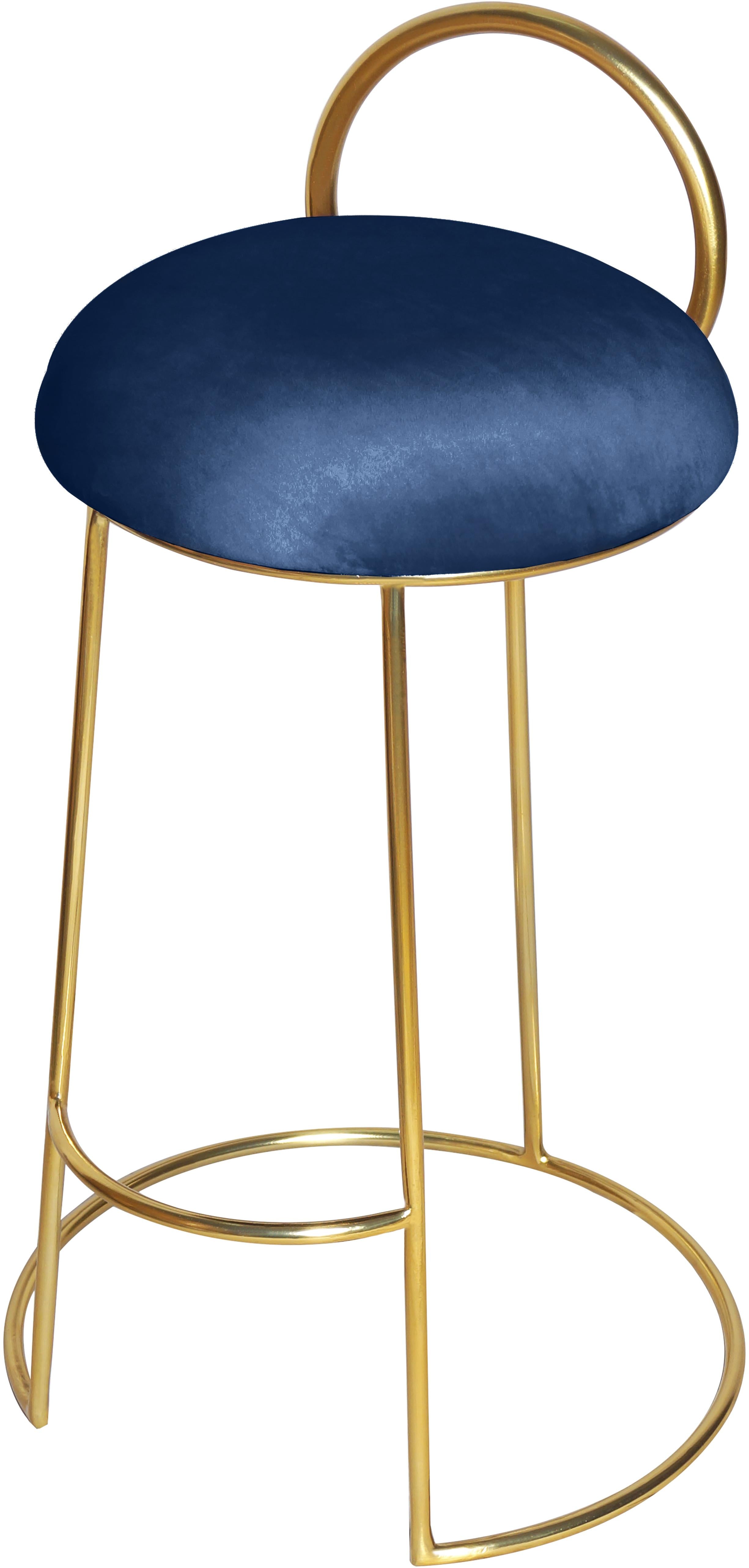 Ring Navy Velvet Counter Stool - Luxury Home Furniture (MI)