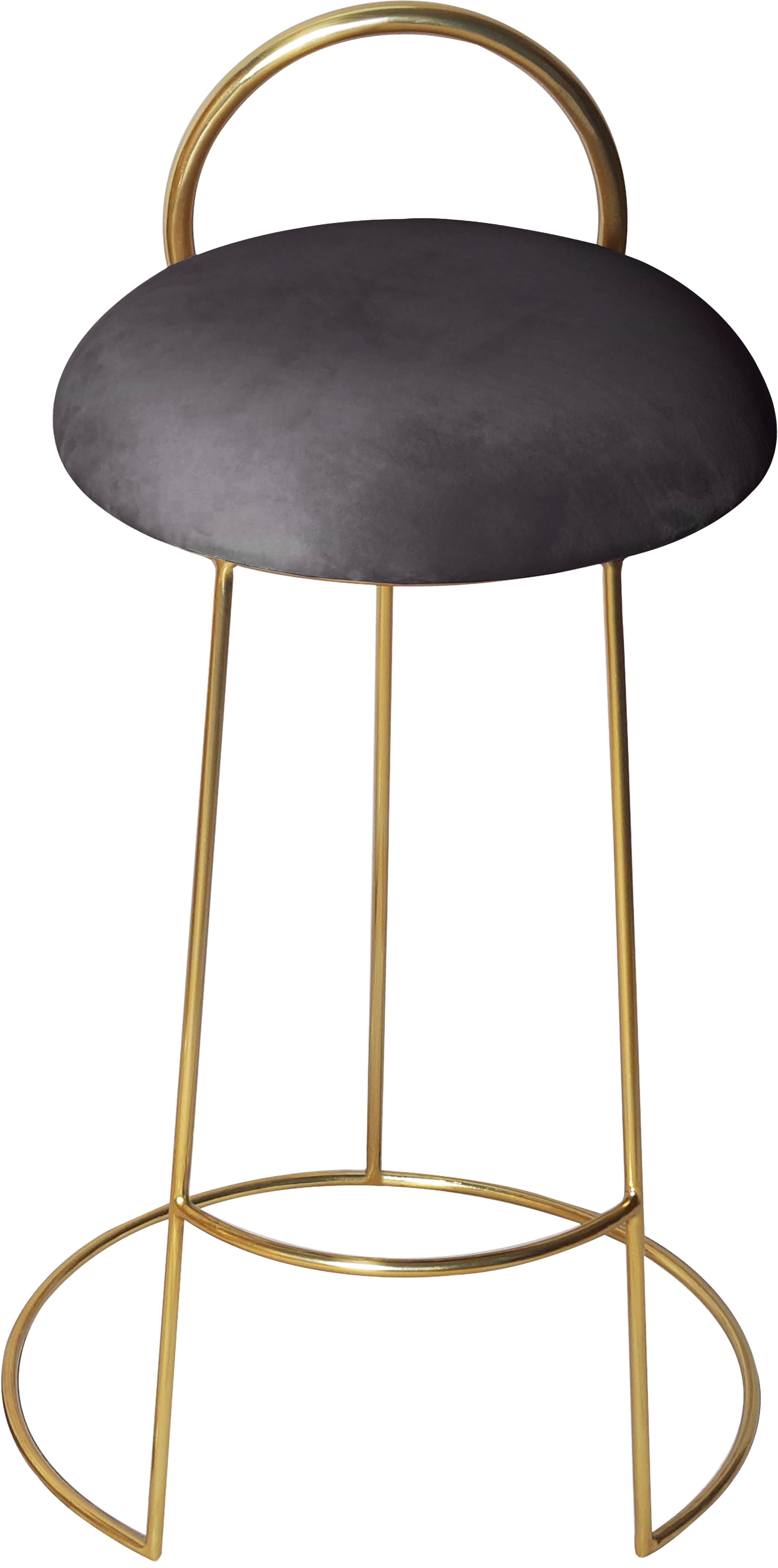 Ring Grey Velvet Counter Stool - Luxury Home Furniture (MI)
