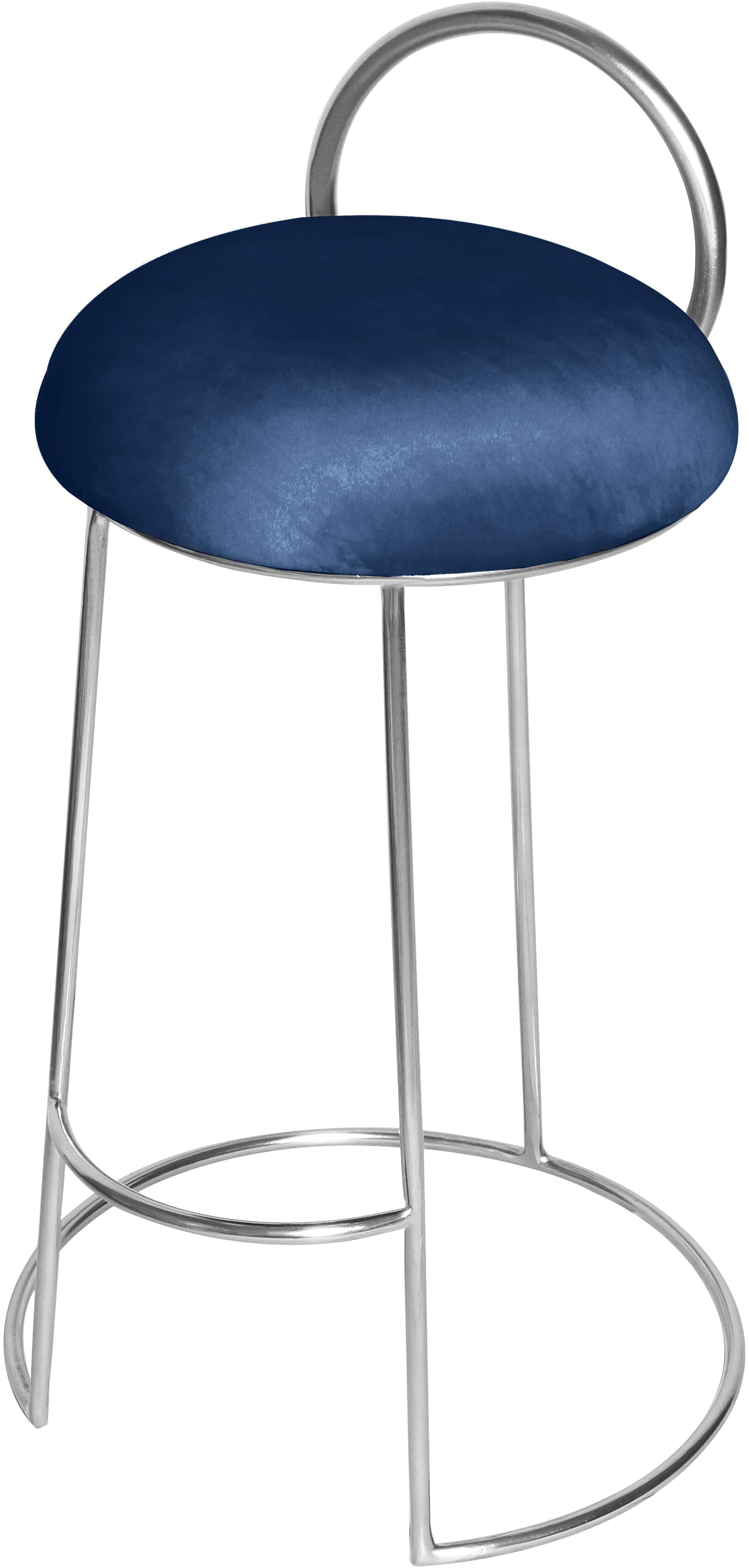 Ring Navy Velvet Counter Stool - Luxury Home Furniture (MI)
