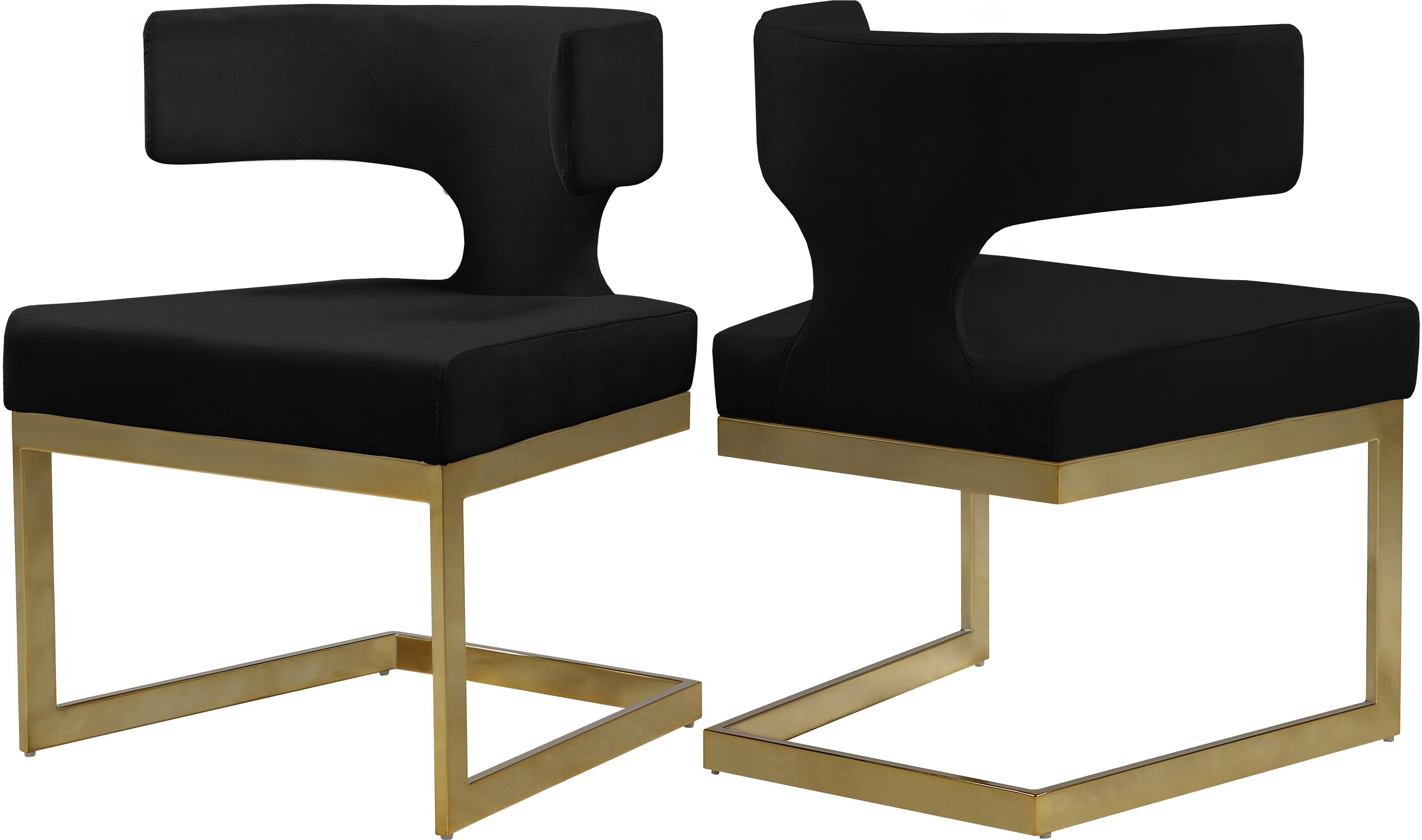 Alexandra Black Velvet Dining Chair - Luxury Home Furniture (MI)